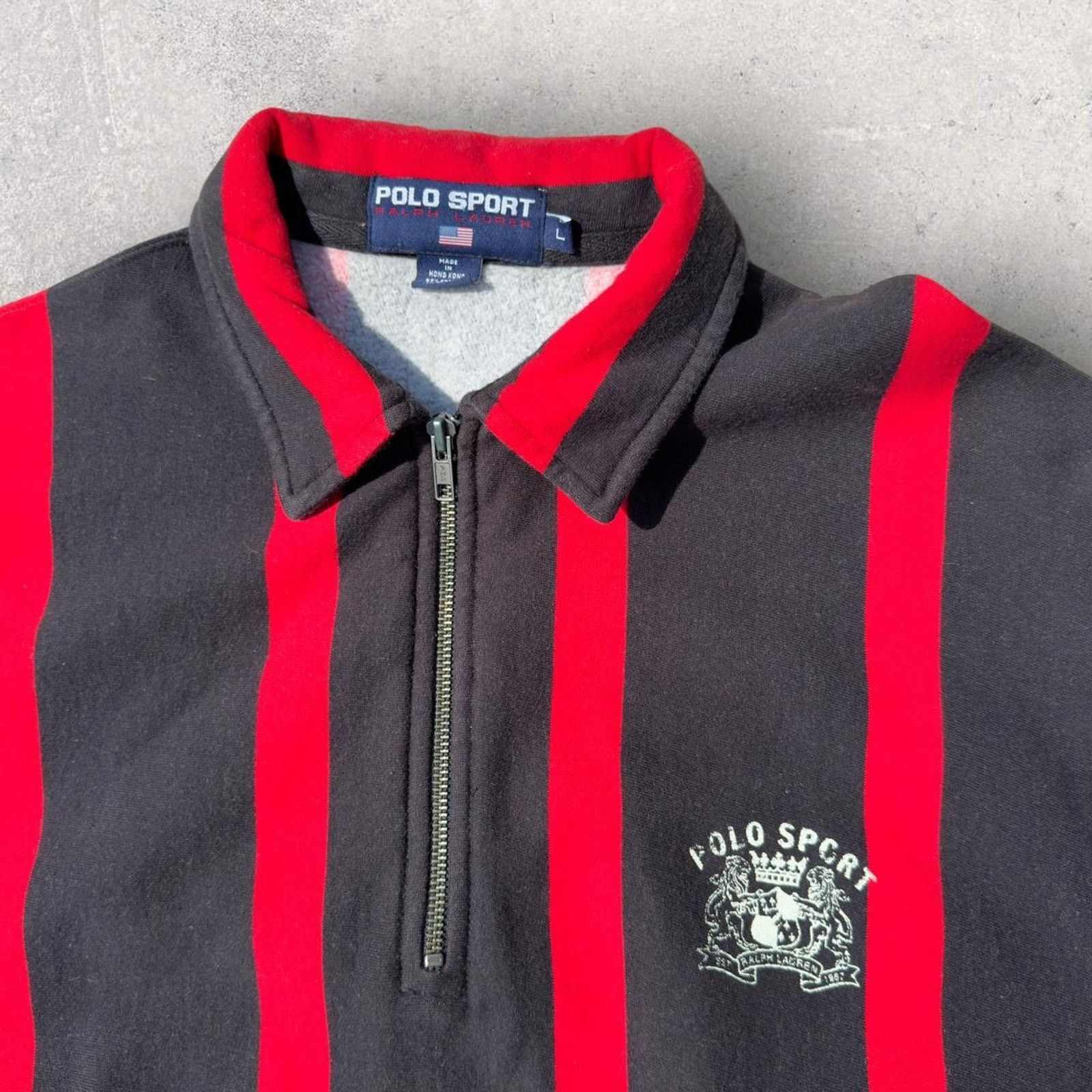 Polo Ralph Lauren × Vintage Vintage 90s Polo Sport Ralph Lauren 1/2 Zip Sweatshirt Size US L / EU 52-54 / 3 - 3 Thumbnail