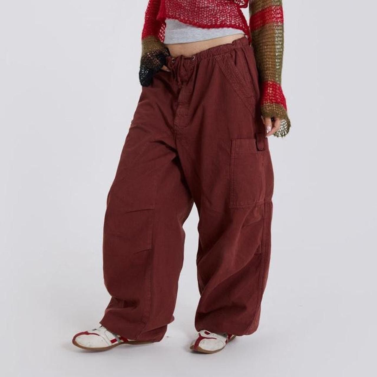 Jaded London Jaded London Womens Burgundy / Red baggy trousers Size 26" / US 2 / IT 38 - 2 Thumbnail