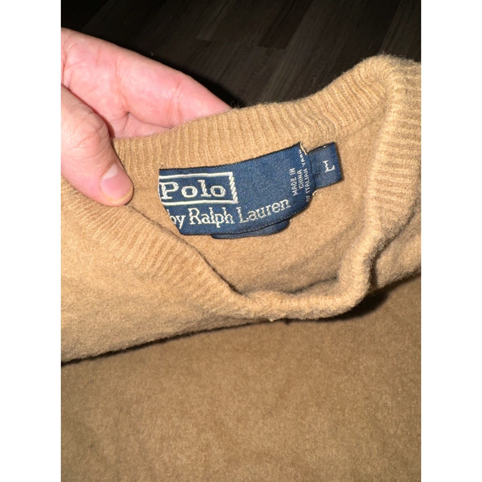 Ralph Lauren Polo Ralph Lauren V-Neck Knitted Jumper Tan Size L 16x19 Pullover Men Sweater Brown N/A Size US L / EU 52-54 / 3 - 6 Thumbnail