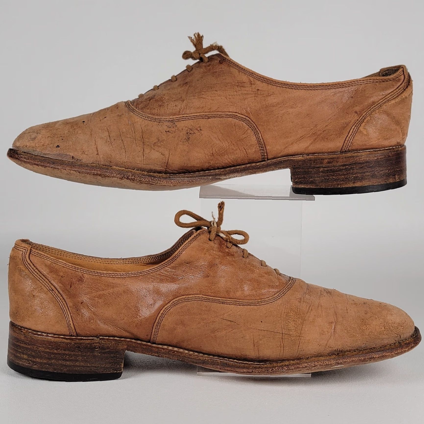 Vintage VINTAGE Wilkes Bashford Men's Dress Shoes Oxford Brown 8D Leather Upper Leather Outsole Lace Up Italy Mens Size US 8 / EU 41 - 4 Thumbnail