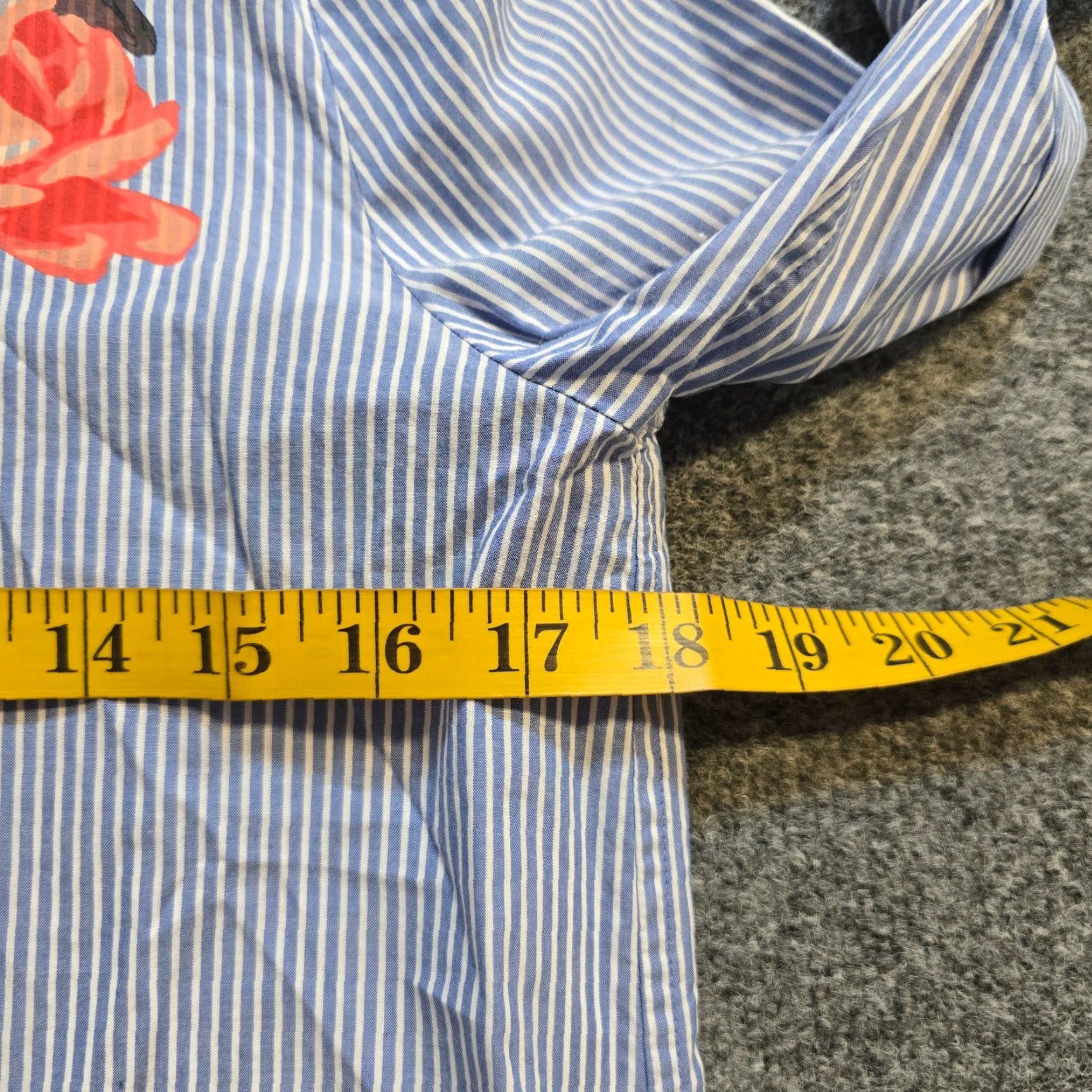 Vintage kate spade new york Blouse Women XS Blue Striped Rose Floral Career Size XS / US 0-2 / IT 36-38 - 5 Thumbnail