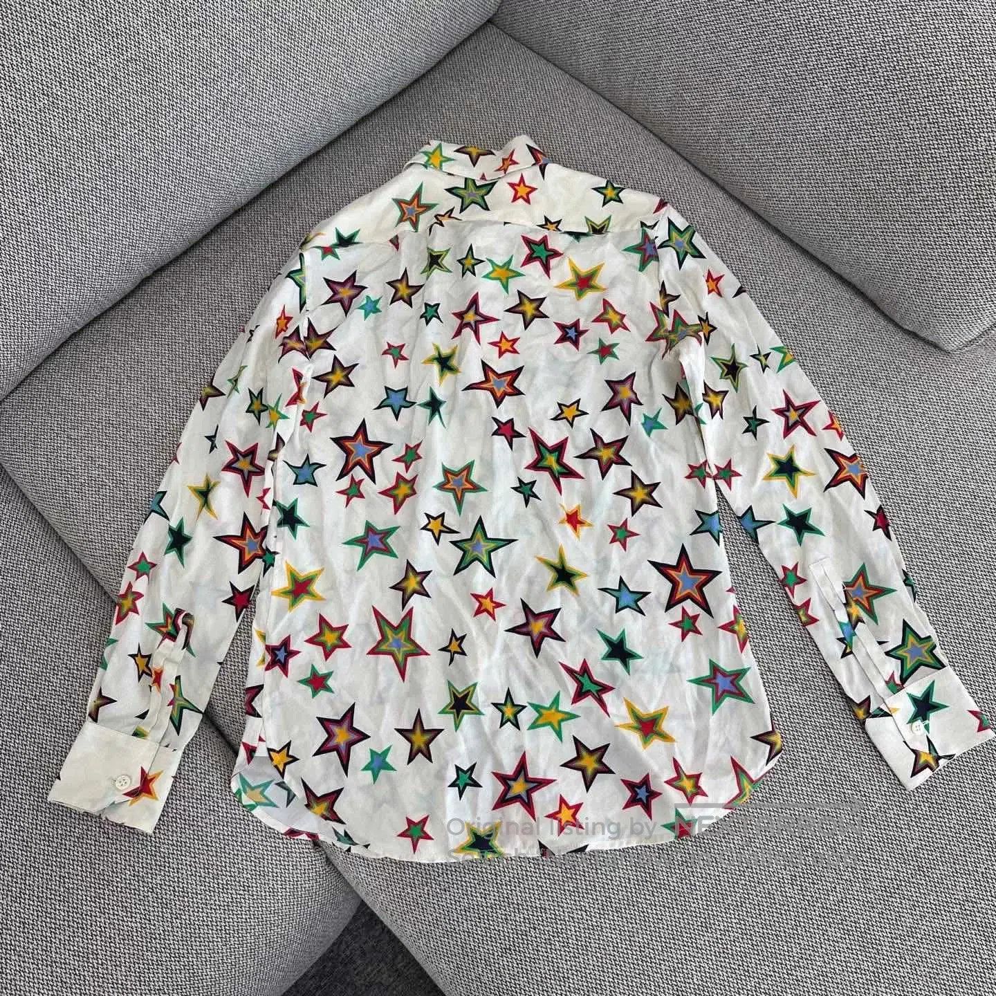 Saint Laurent Paris Saint Laurent Star Print Silk Long. Size XS / US 0-2 / IT 36-38 - 2 Thumbnail