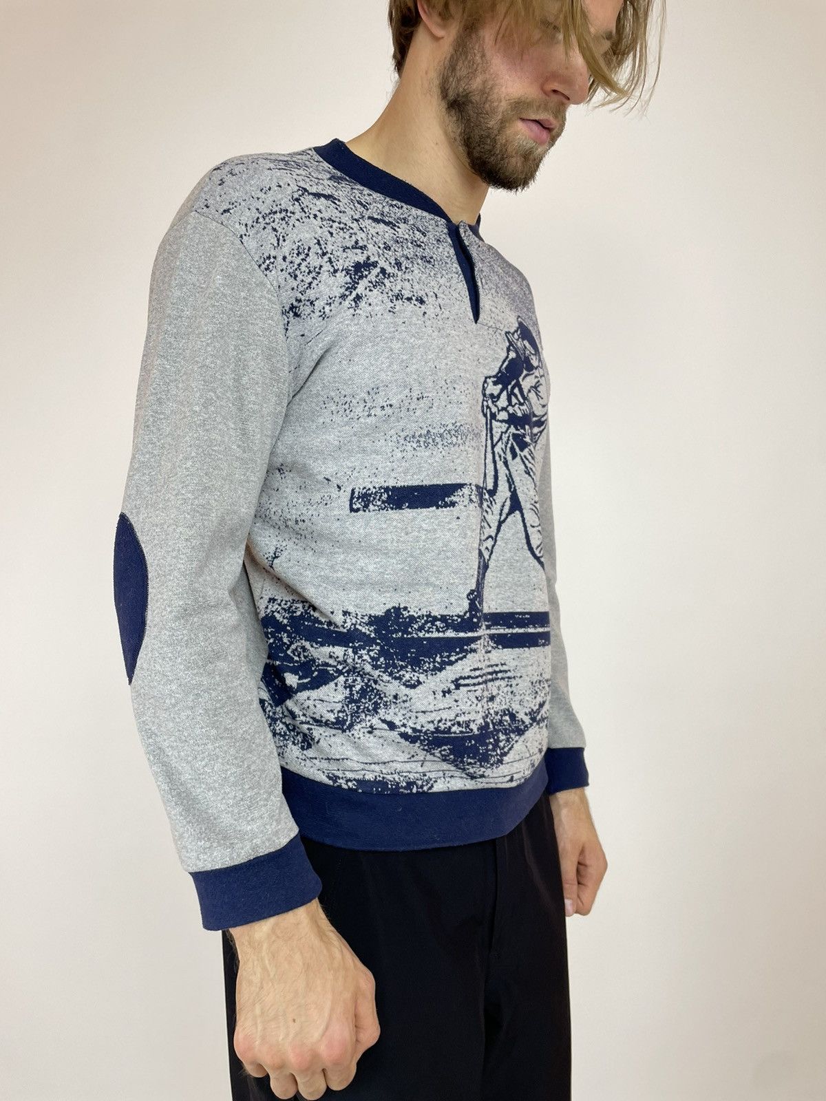 Vintage Vintage Il Granchio Mens Homewear Sweater Baseball Pattern Size US M / EU 48-50 / 2 - 3 Thumbnail