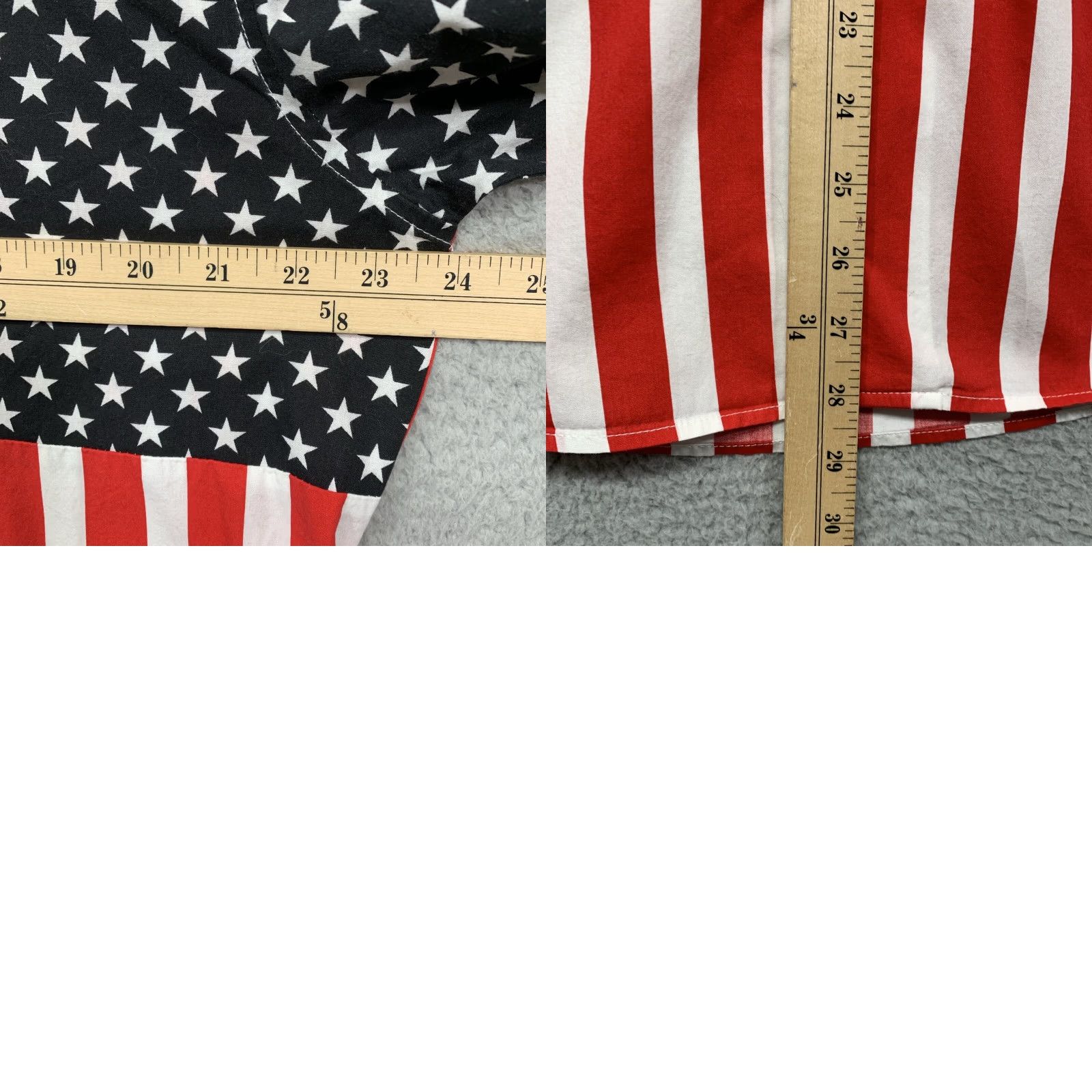 Vintage Xi Peng Women’s Button Shirt XS? No, XL Red White & Blue USA Flag 100% Cotton Shirt Blouse Short Sleeve Collared Size XL / US 12-14 / IT 48-50 - 8 Thumbnail