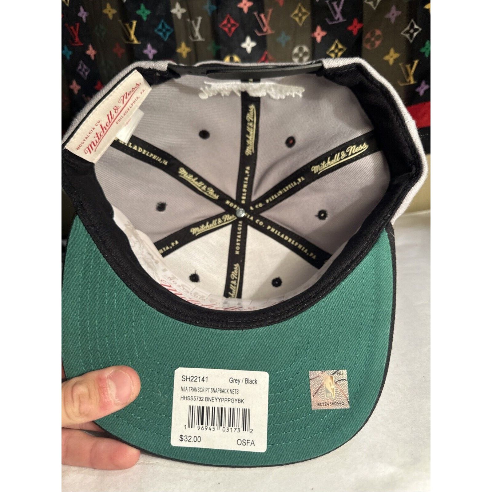 Mitchell & Ness Mitchell & Ness Brooklyn NETS New York Snapback grey hat cap Size ONE SIZE - 6 Thumbnail