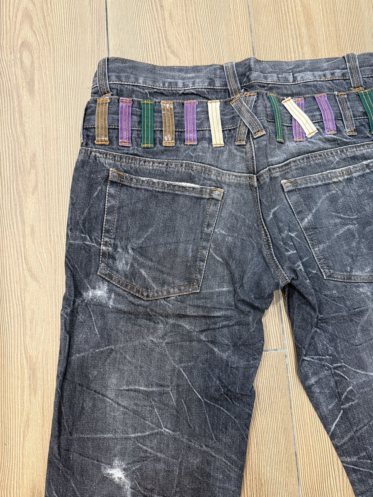 If Six Was Nine Nylaus Double Waist Jeans Denim Pants Thunder Design Size US 33 - 7 Thumbnail