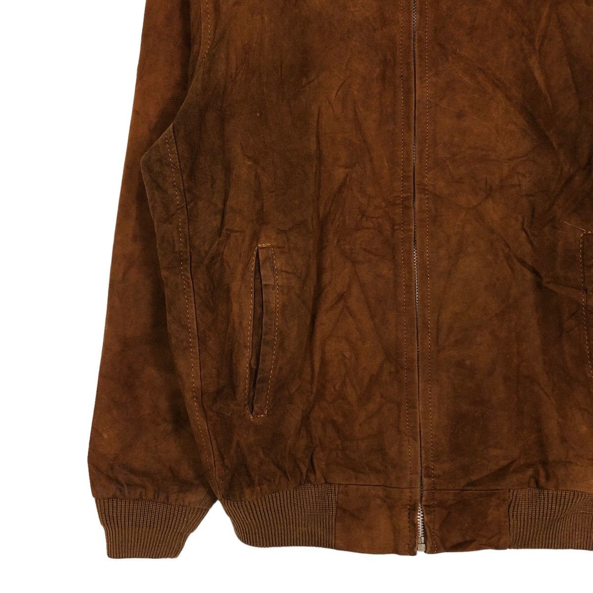 Japanese Brand 🔥Vintage Bomber Jacket Genuine Suede Leather Issey Miyake Size US L / EU 52-54 / 3 - 4 Thumbnail