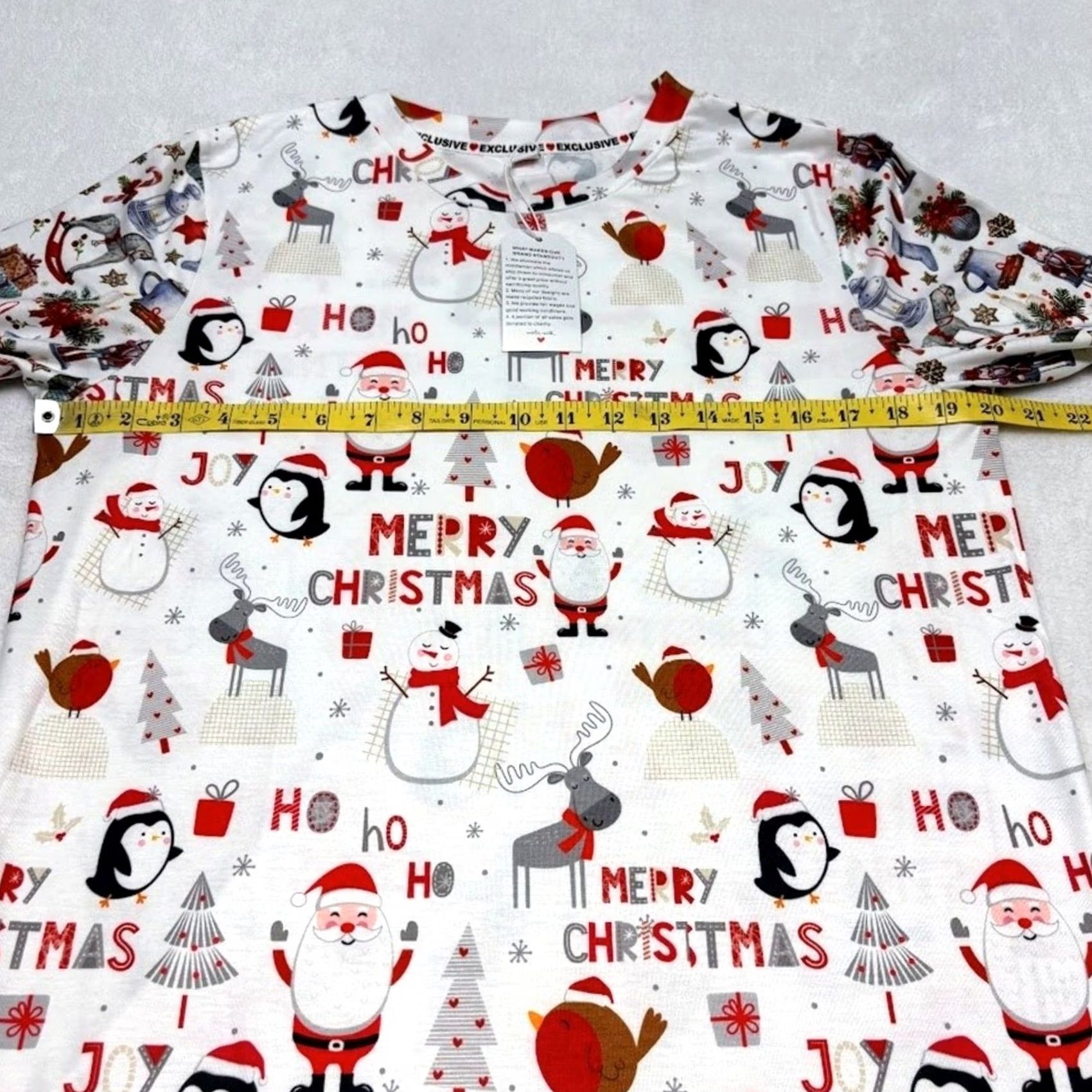 Vintage With Love Ugly Sweater Christmas Santa Snowman Penguin Reindeer Long Sleeve Top M Women Crew Neck T-Shirt White Christmas Theme Lifetime Holiday - Size M / US 6-8 / IT 42-44 - 7 Thumbnail