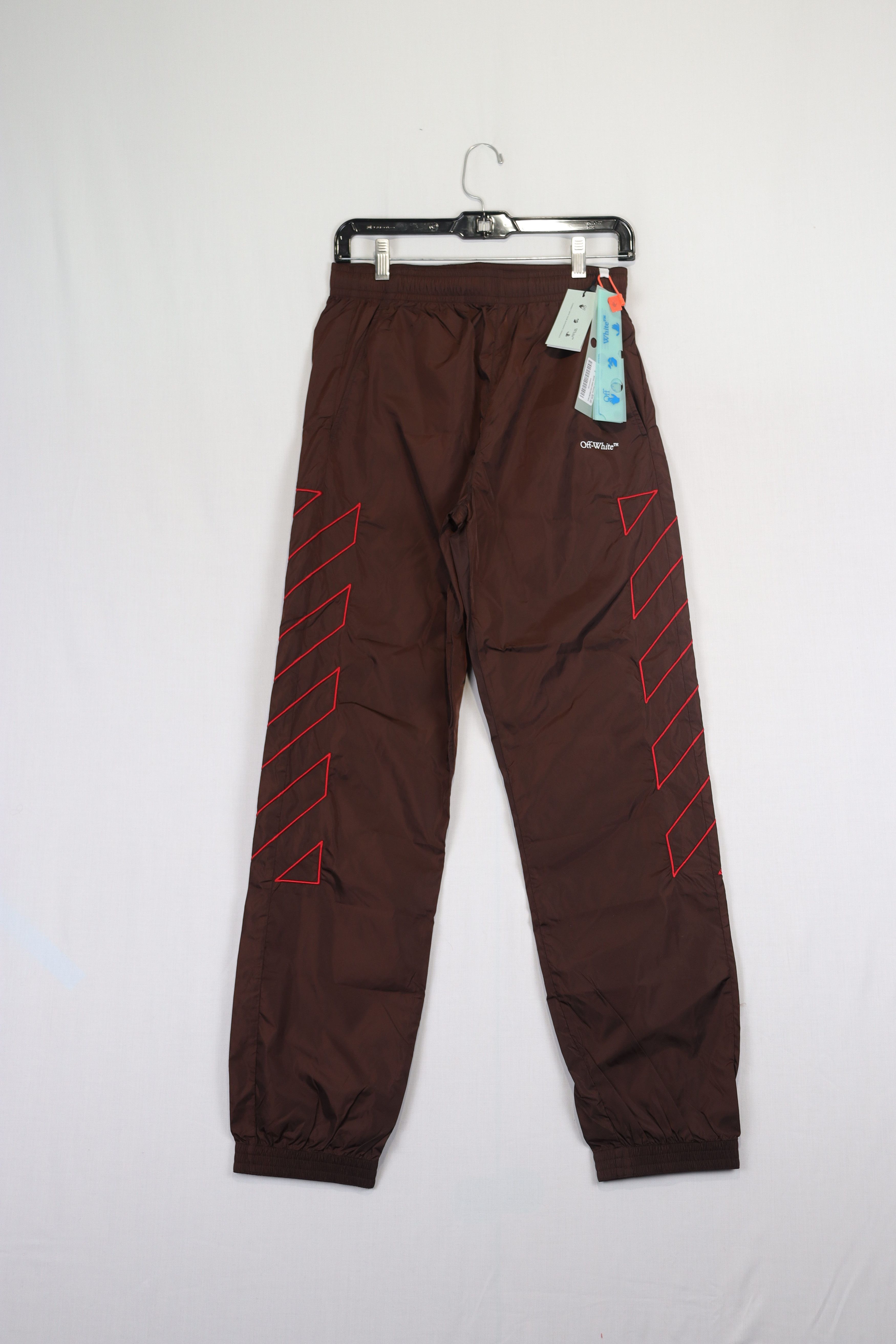 Off-White o1rshd11223 Diagonals Nylon Trackpant in Brown/Red Size US 30 / EU 46 - 1 Thumbnail