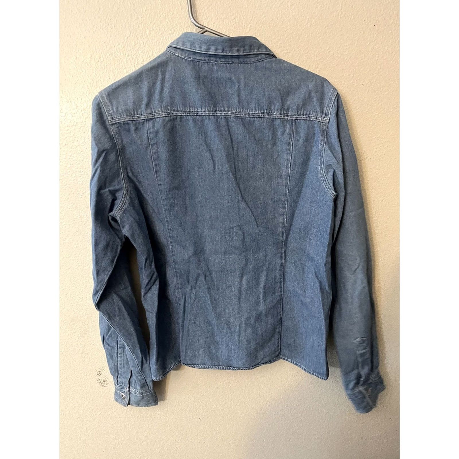 Vintage Giorgio Sant Angelo Denim Shirt L Blue Long Sleeve Button Down Front Pockets Sz Size L / US 10 / IT 46 - 3 Thumbnail
