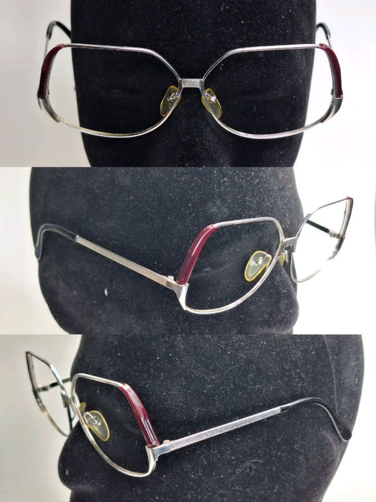 Other 80s Japan Vintage VISTA 6032 Split Browline Glasses Frame Size ONE SIZE - 8 Thumbnail