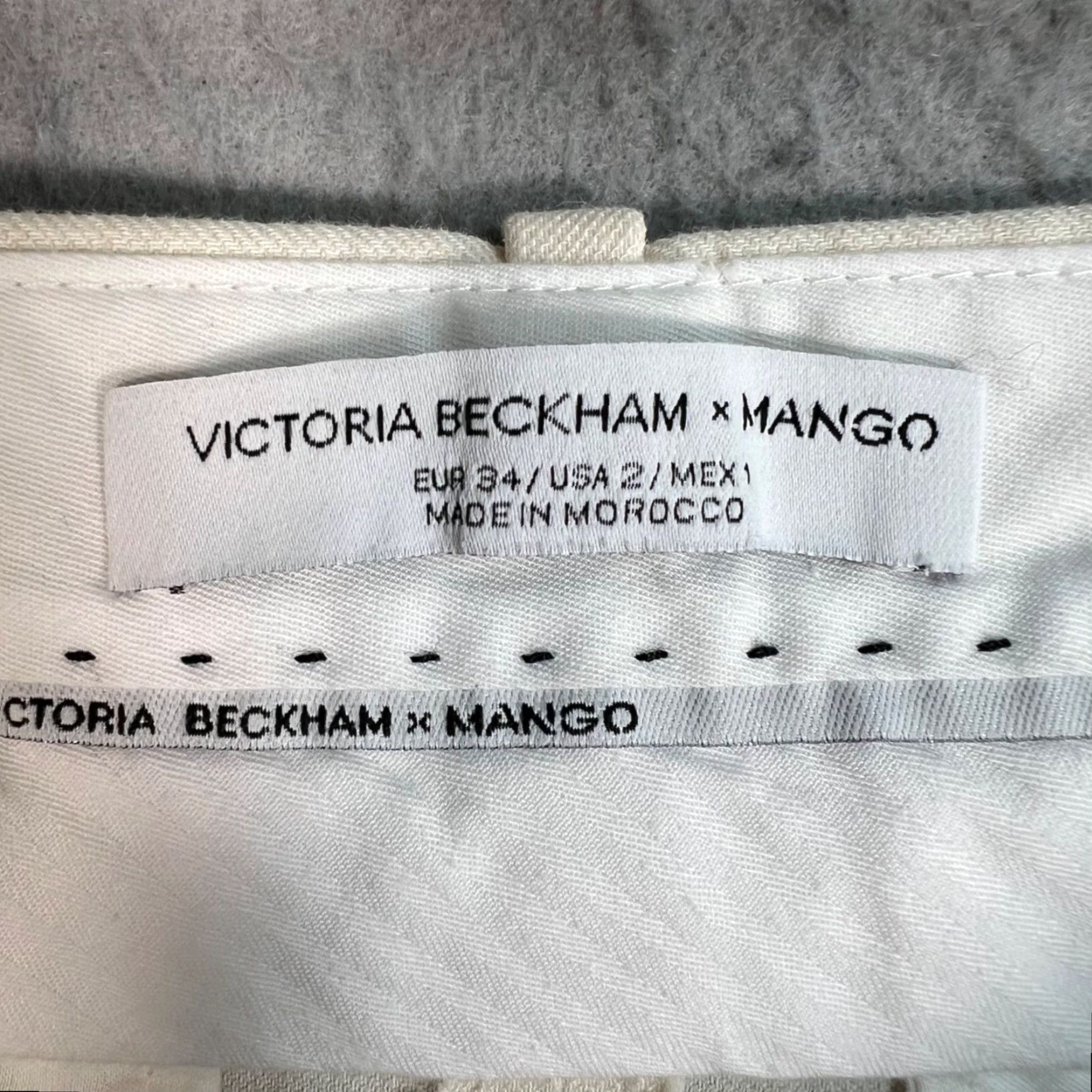 Victoria Beckham VINTAGE Victoria Beckham x Mango Cream High-Waist Pleated Pants Womens Size 2 Size 26" / US 2 / IT 38 - 3 Thumbnail