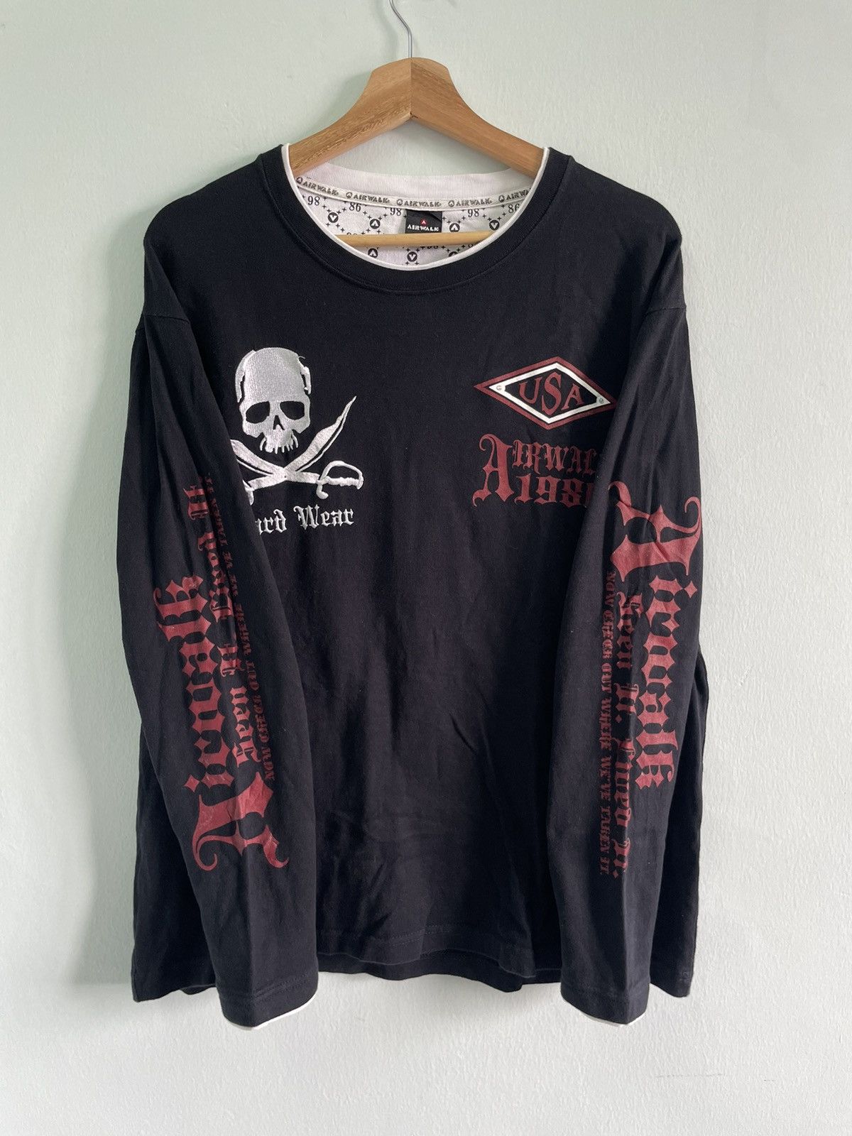 Airwalk RARE VINTAGE Y2K AIRWALK SKULL POEM LONGSLEEVE Size US XL / EU 56 / 4 - 3 Thumbnail