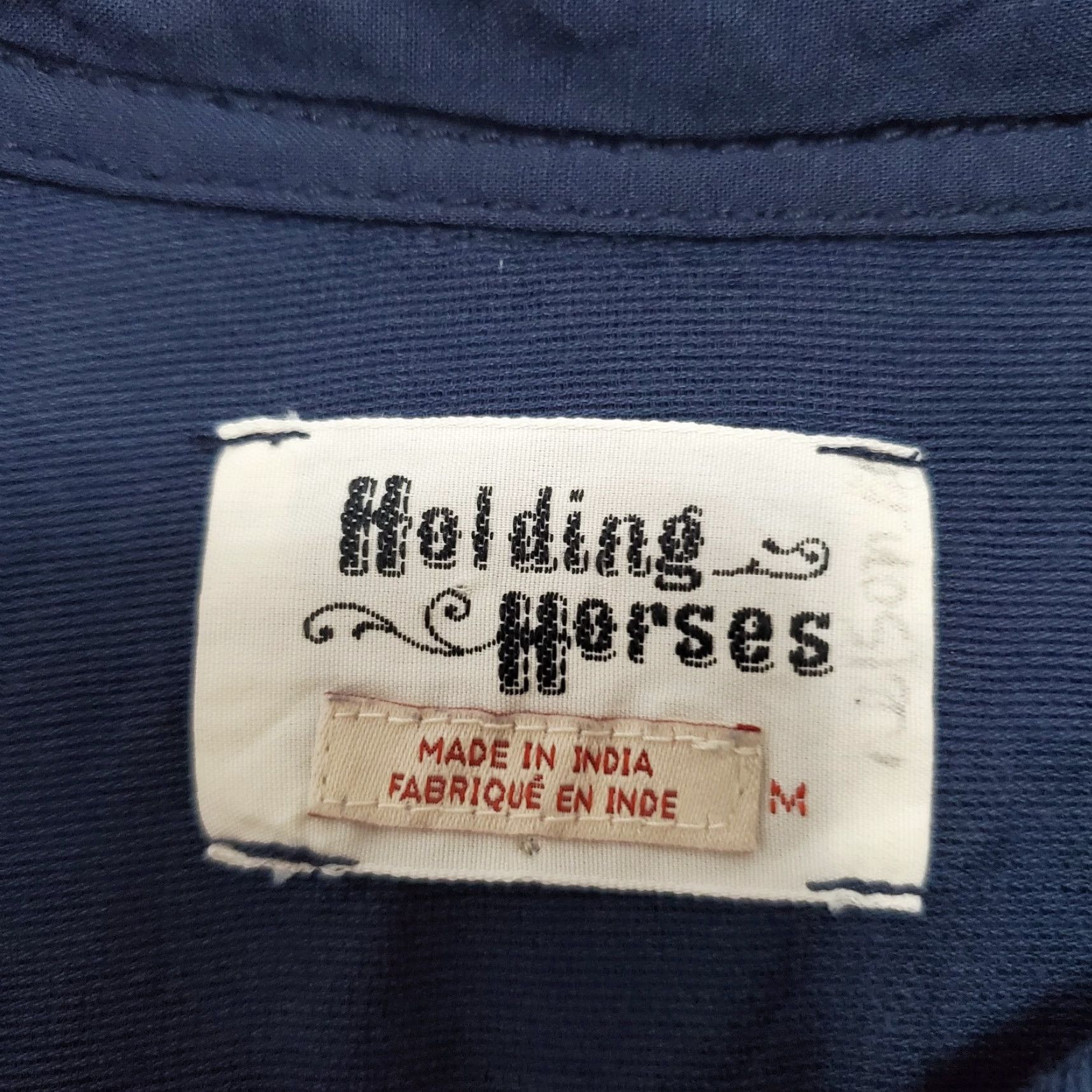 Anthropologie Holding Horses Blouse Shirt Women's M Blue Roll Tab Sleeve Sheer Hem Button Top Size M / US 6-8 / IT 42-44 - 3 Thumbnail