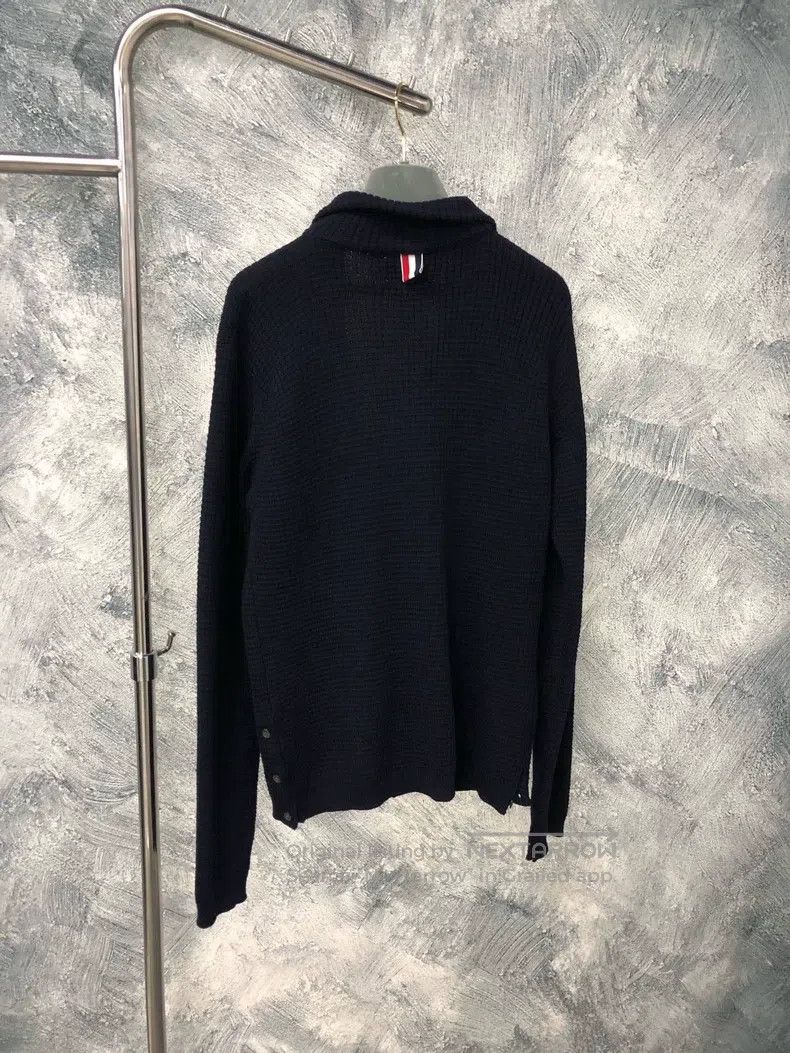 Thom Browne Thom Browne Buttoned Knit Cardigan Sweater - Dark Blue Size US S / EU 44-46 / 1 - 2 Thumbnail