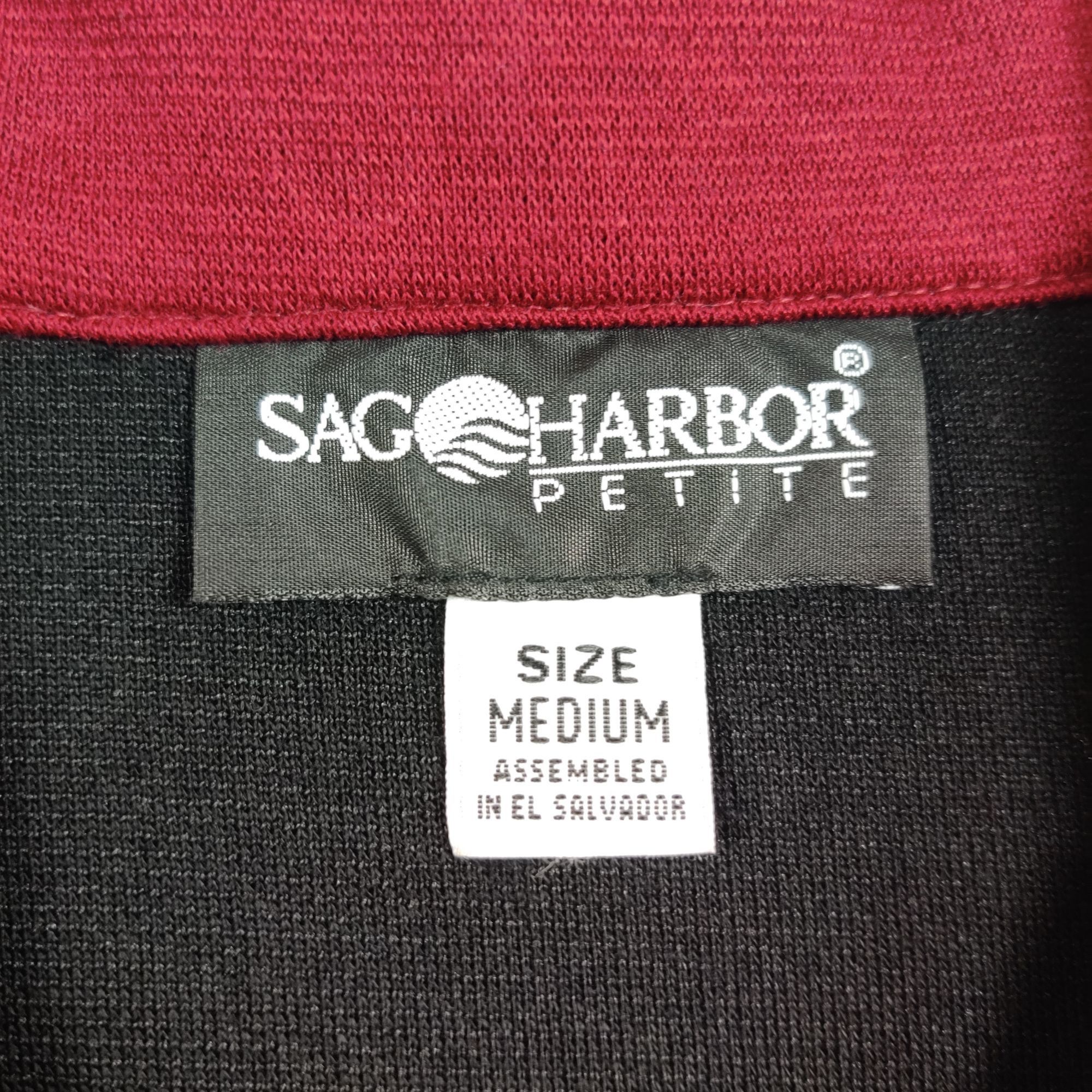 Vintage Sag Harbor Petite M Black Red Contrast Trim Button Front Bla Size M / US 6-8 / IT 42-44 - 5 Thumbnail