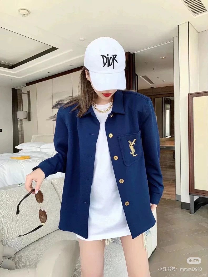 Yves Saint Laurent Saint Laruent Gold thread embroidered logo jacket 2502-Next Size XS / US 0-2 / IT 36-38 - 8 Thumbnail