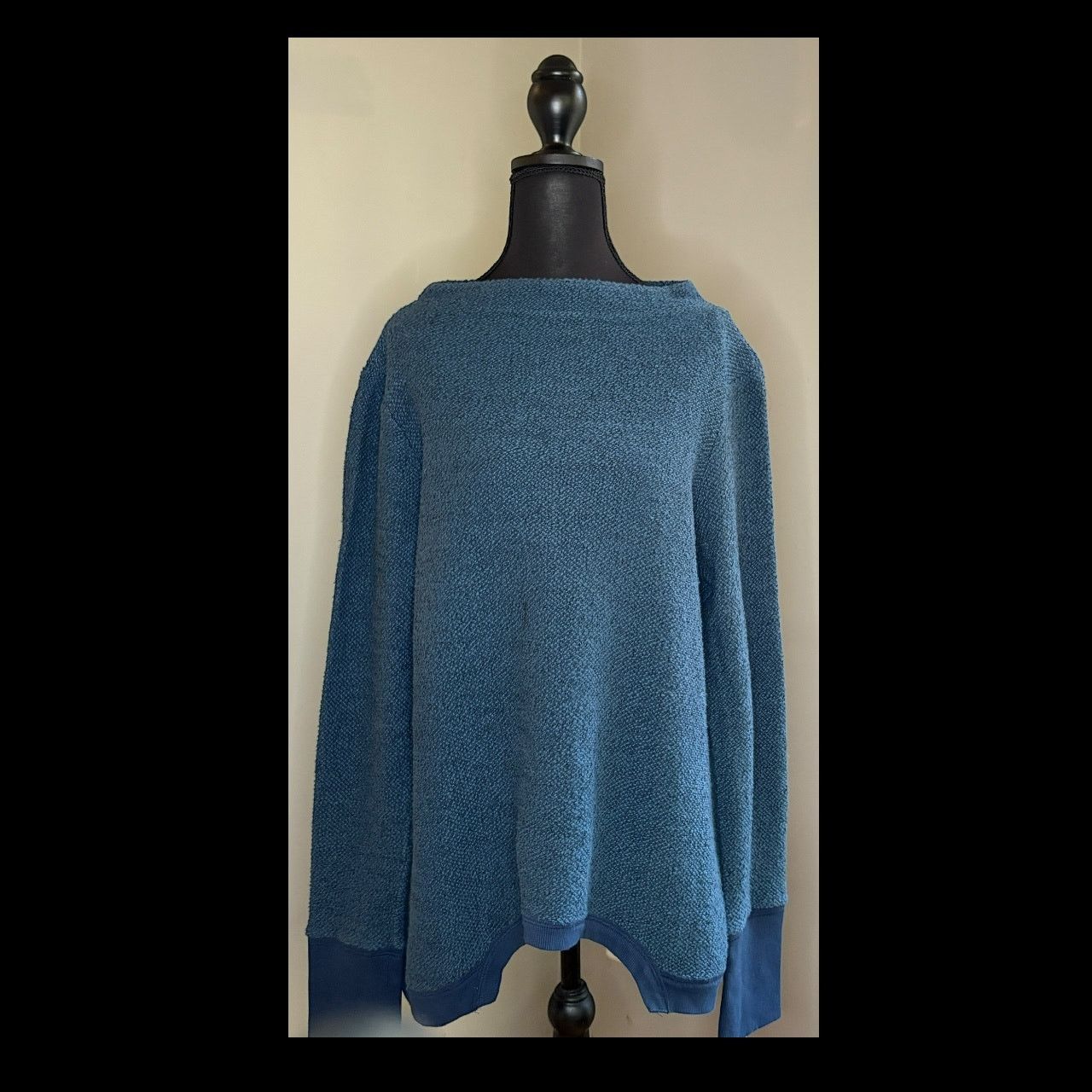 Anthropologie Anthropologie Blue Cowl Neck Sweater Size L / US 10 / IT 46 - 2 Thumbnail