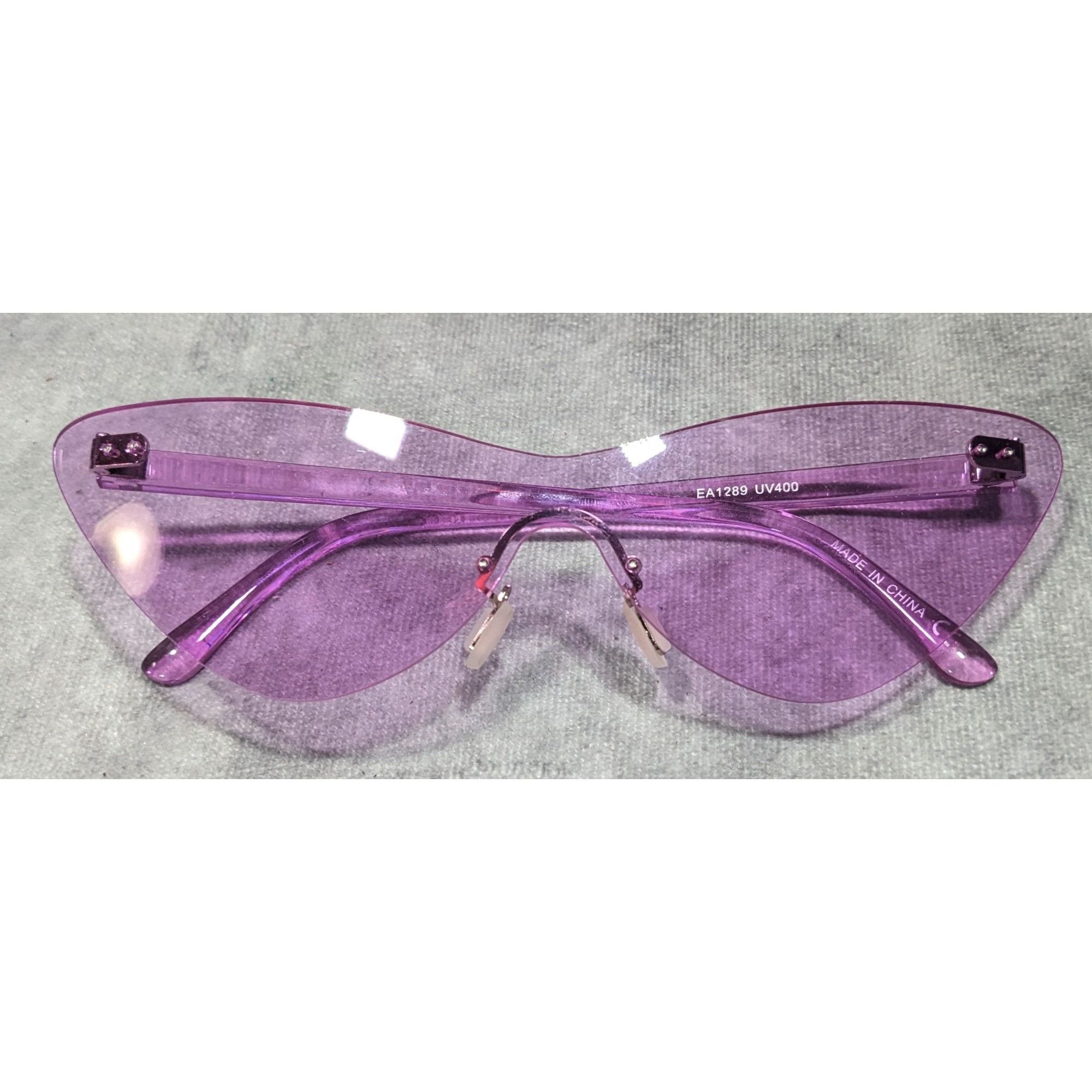 Other Funky Cateye Translucent Purple Fashion Sunglasses Size ONE SIZE - 3 Thumbnail