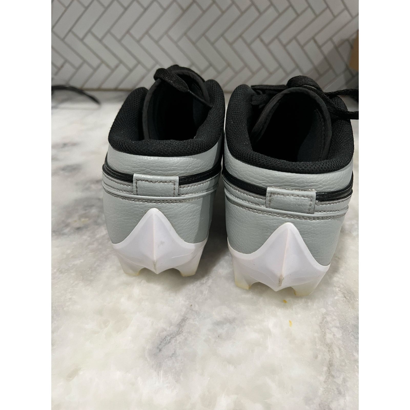 Jordan Brand Nike Jordan 1 TD Football Cleats FJ6245-002 Black White Gray Size US 12 / EU 45 - 5 Thumbnail