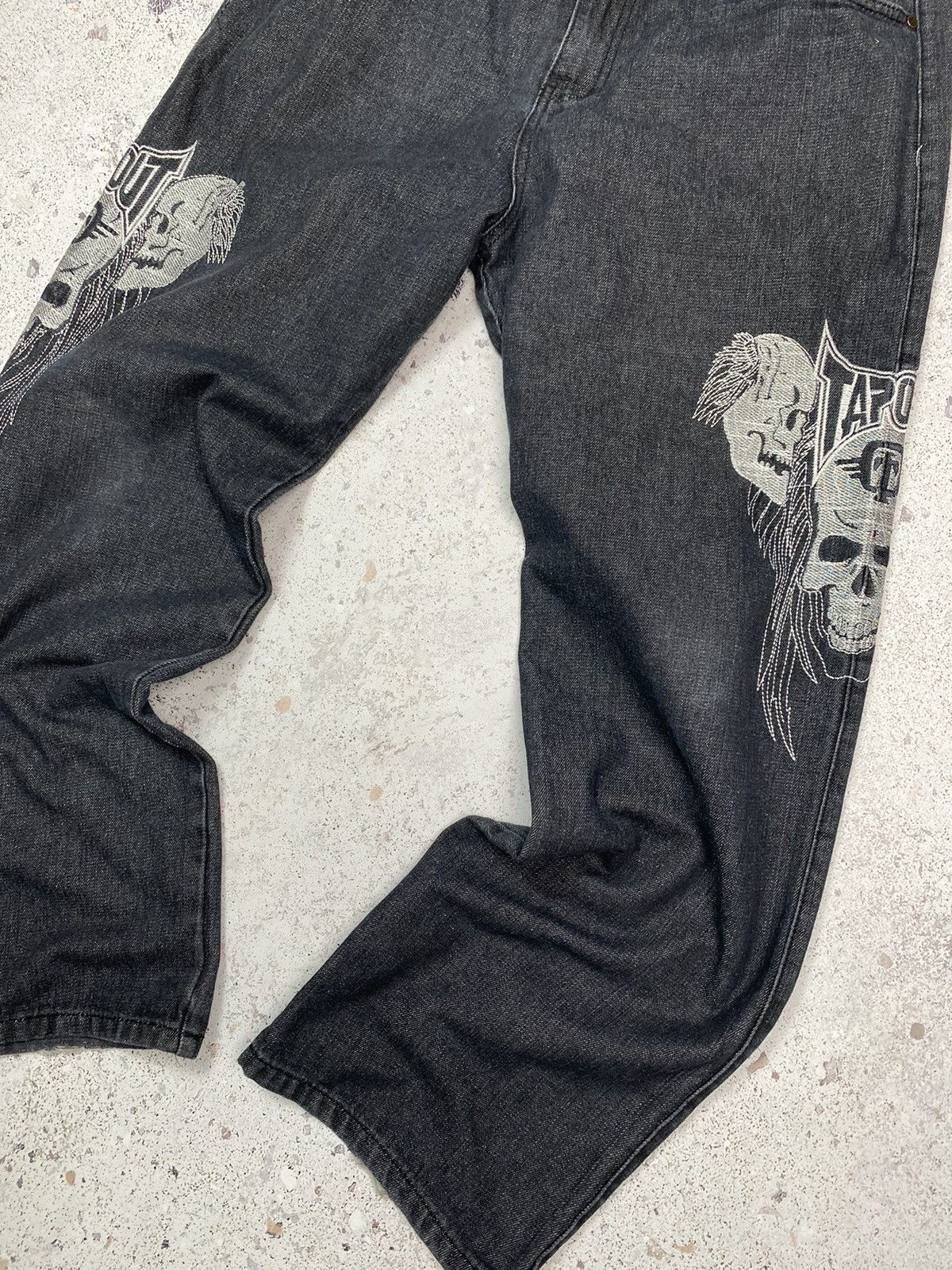 Vintage Vintage Tapout Rap Jeans Big Logo y2k Pants Baggy Skull Men Size US 38 / EU 54 - 4 Thumbnail