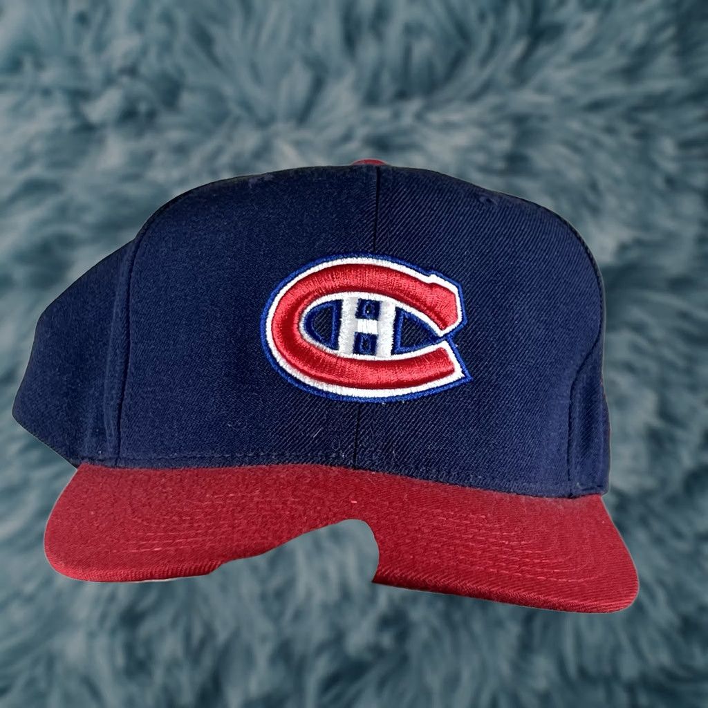 Mitchell & Ness VINTAGE NHL Mitchell & Ness Montreal Canadiens Snapback Hat Cap Hockey Red One Size Mens Size ONE SIZE - 1 Thumbnail