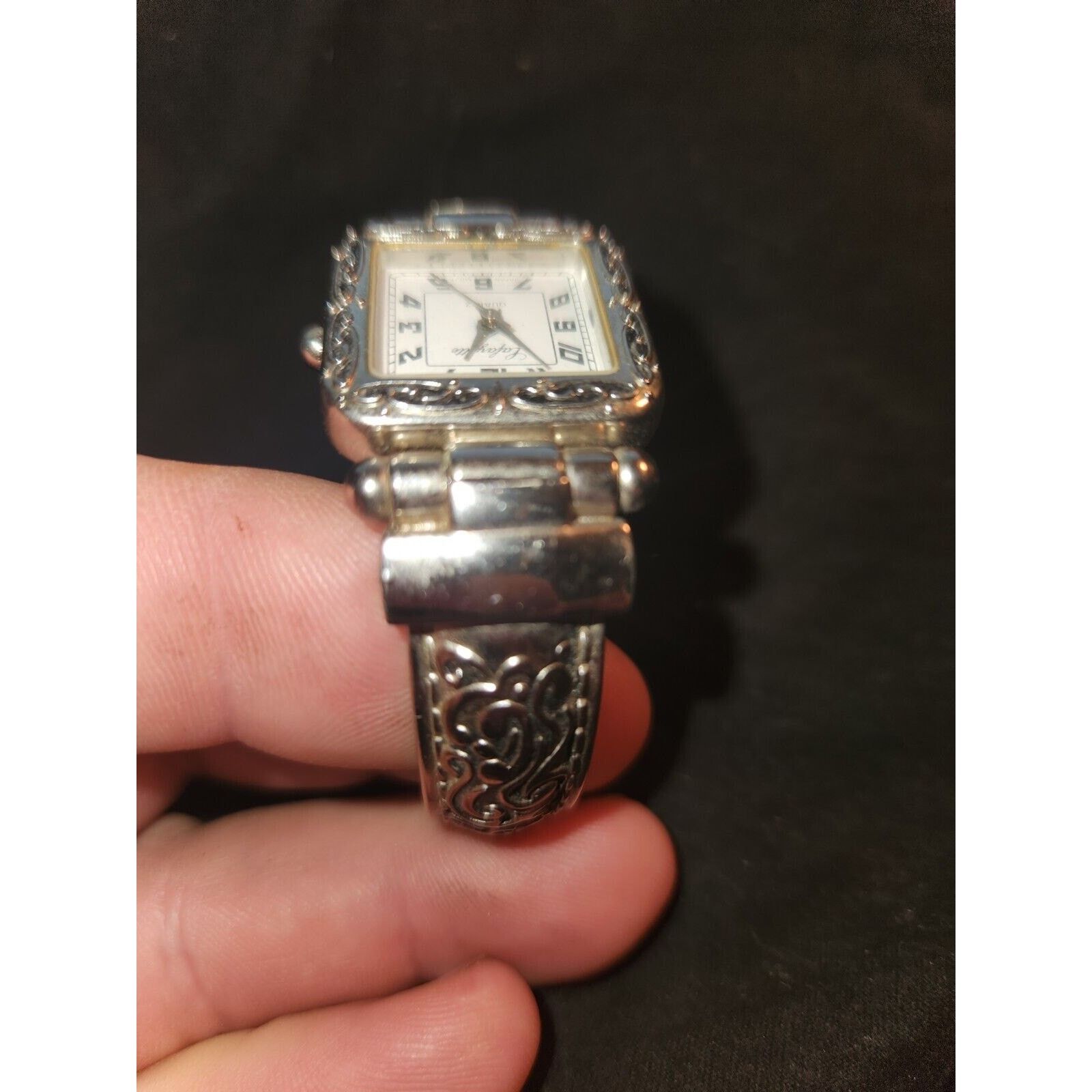 Lafayette 148 Lafayette Japan silver Cuff Vtg Retro Stainless new battery Size ONE SIZE - 6 Thumbnail