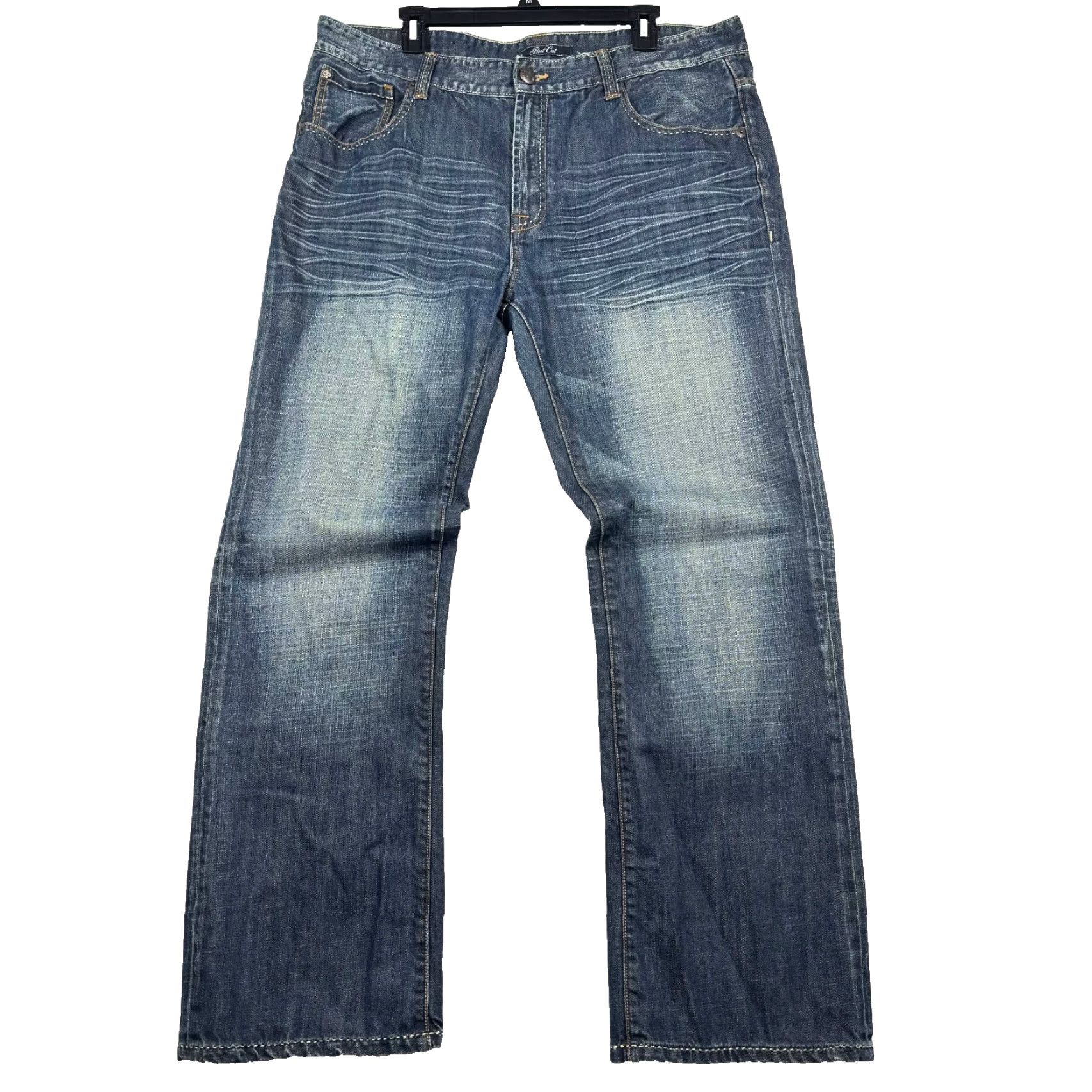 Ecko Unltd. VINTAGE Ecko Unltd. Jeans Bootcut 38x32 Men Denims 5-Pocket Design Blue Cotton Denim Relaxed Mid Rise Fade Whiskering Honeycomb Inseam 32"} Size US 38 / EU 54 - 2 Thumbnail