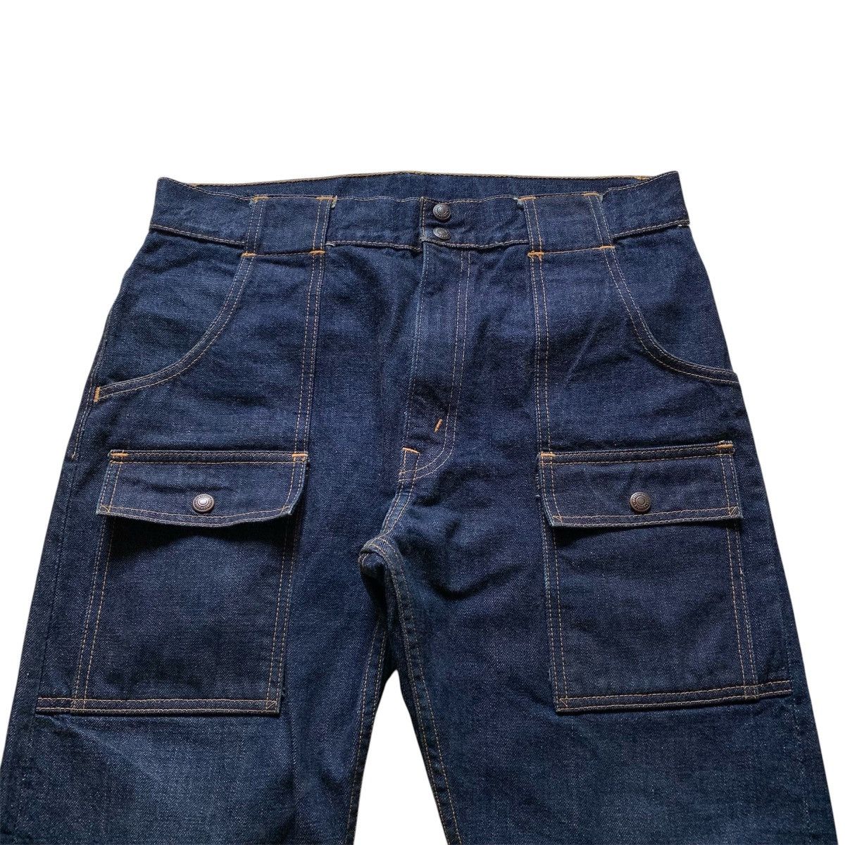 Japanese Brand Vtg 90s Dubble Works Union Made Bush Pants Selvedge Denim Size US 34 / EU 50 - 2 Thumbnail