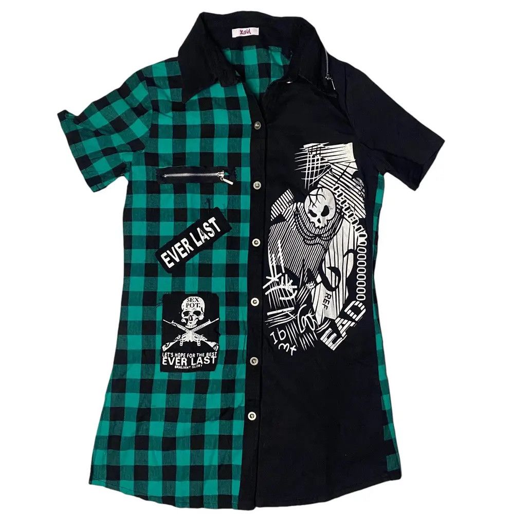 Japanese Brand X-Girl Punk Girl Zip Shirt Size US S / EU 44-46 / 1 - 1 Thumbnail