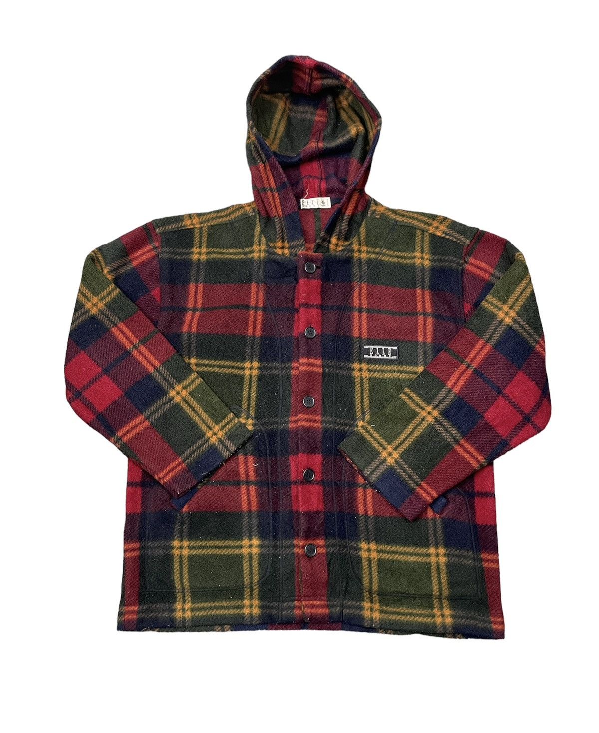 Japanese Brand Vintage ELLE PARIS Wool Flannel Hoodie Jacket Size US M / EU 48-50 / 2 - 1 Thumbnail