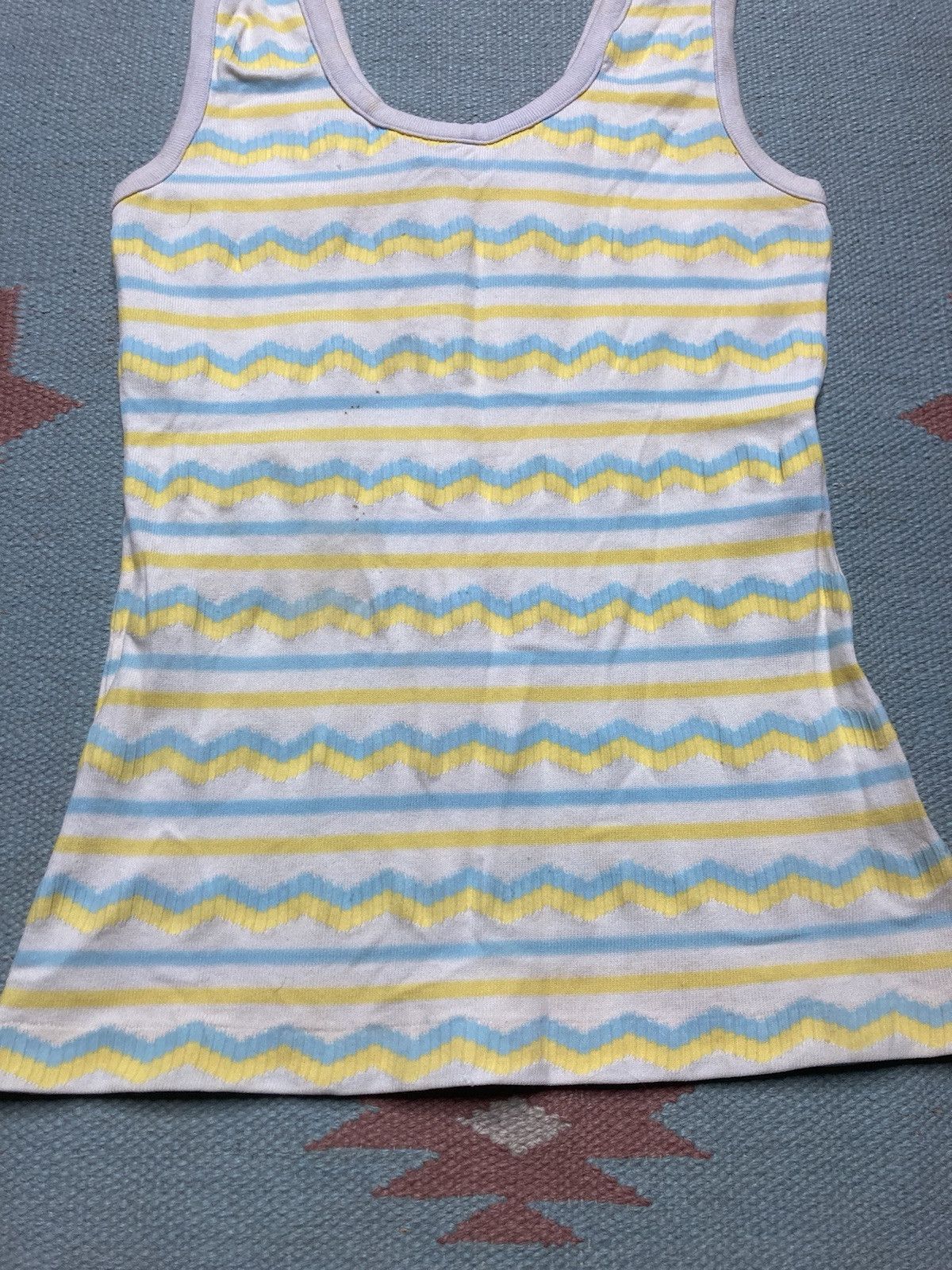 Vintage 60s 70s tank top shirt soft nylon striped beach adult small Size US S / EU 44-46 / 1 - 2 Thumbnail