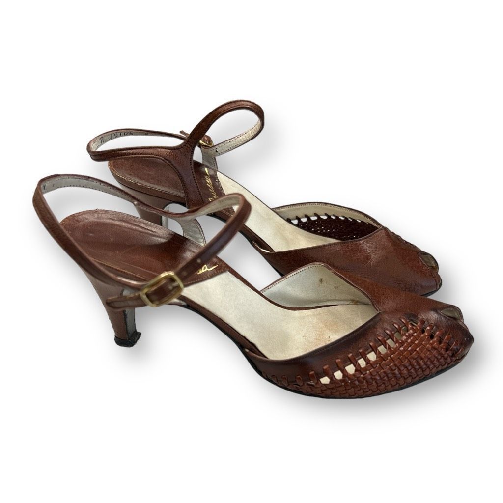 Other Caressa Vintage Open Tor Heels Size 8 Size US 8 / IT 38 - 2 Thumbnail