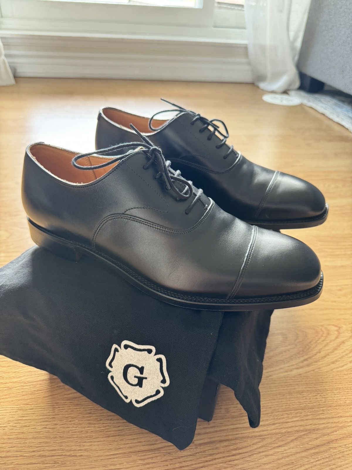 Grenson Grenson Cambridge - Black Cap toe Oxford -8.5uk(9.5us) Size US 8.5 / EU 41-42 - 3 Thumbnail