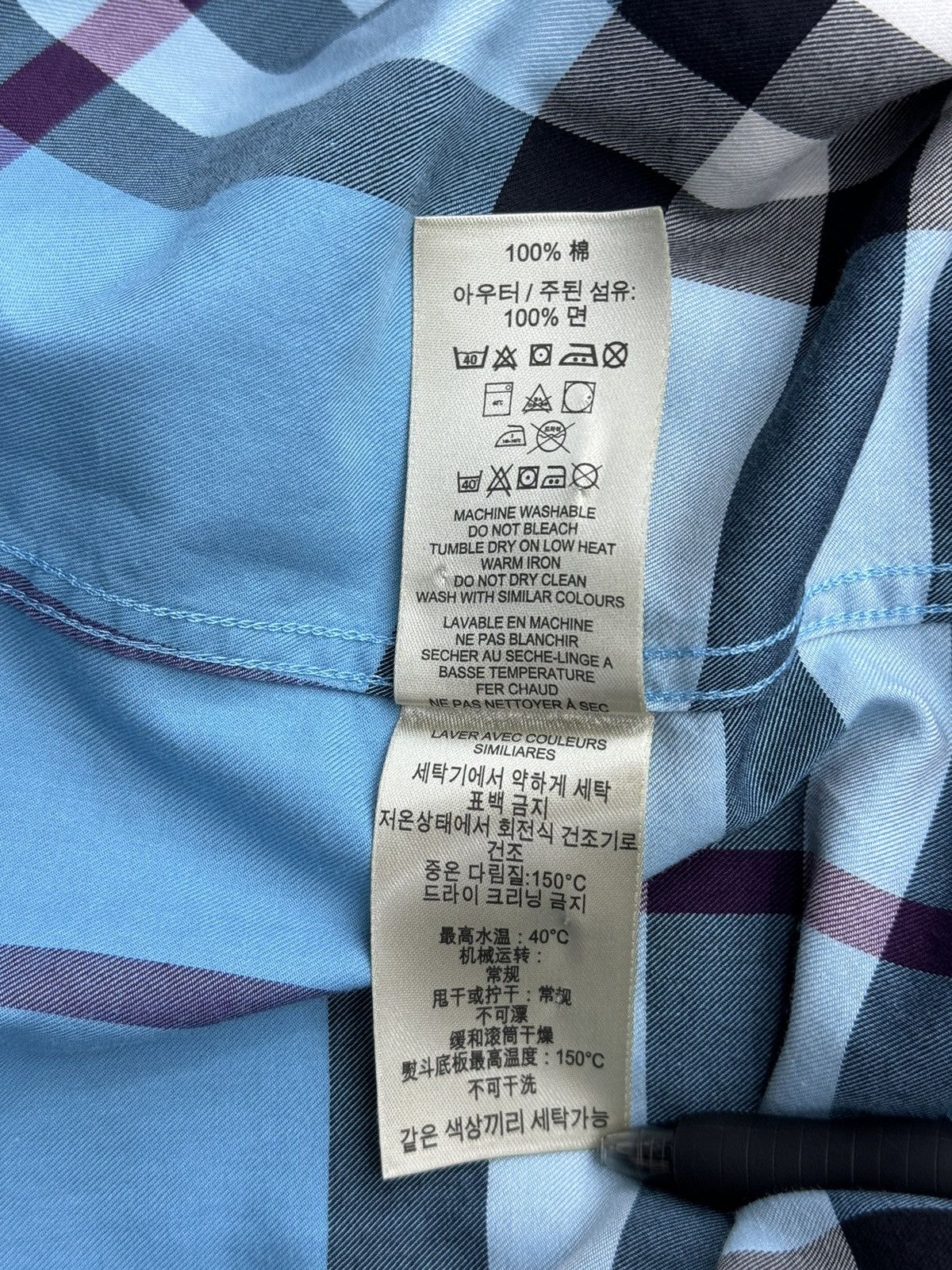 Burberry Burberry Brit Blue Nova Check Button Up Shirt Size US L / EU 52-54 / 3 - 8 Thumbnail