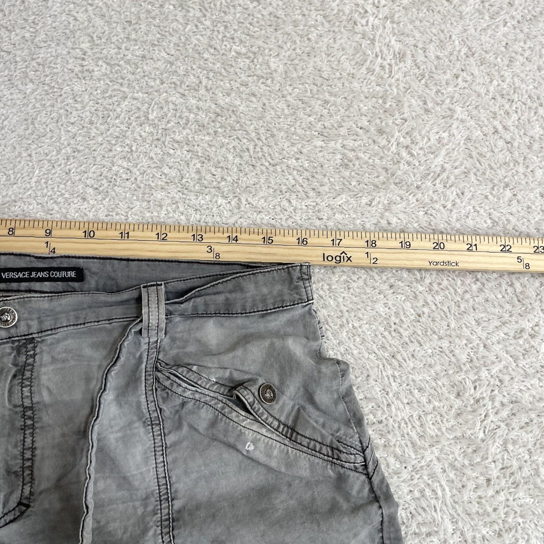 Versace Jeans Couture VINTAGE Versace Jeans Couture Pants Women's 32x31 Gray Baggy Rave Y2K Italy Goth 90s VTG Size 24" / US 00 / IT 34 - 7 Thumbnail