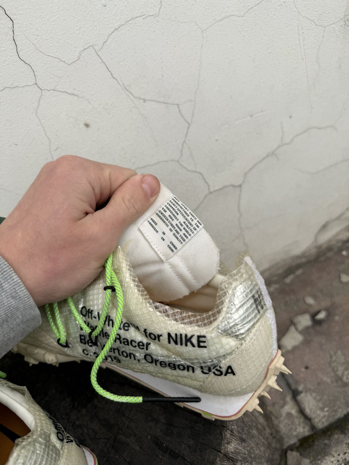 Nike × Off-White Nike Waffle Racer X Off-White White Electric Green Size US 7 / EU 40 - 12 Thumbnail