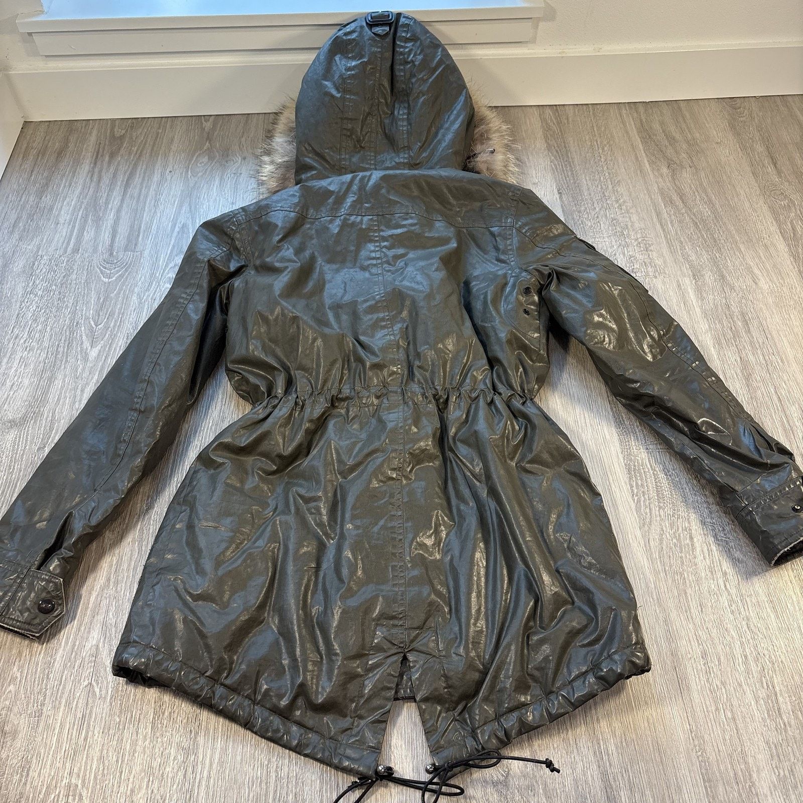 SAM. SAM New York Women's Coated Cotton Parka Coyote Fur Jacket S Size S / US 4 / IT 40 - 10 Thumbnail