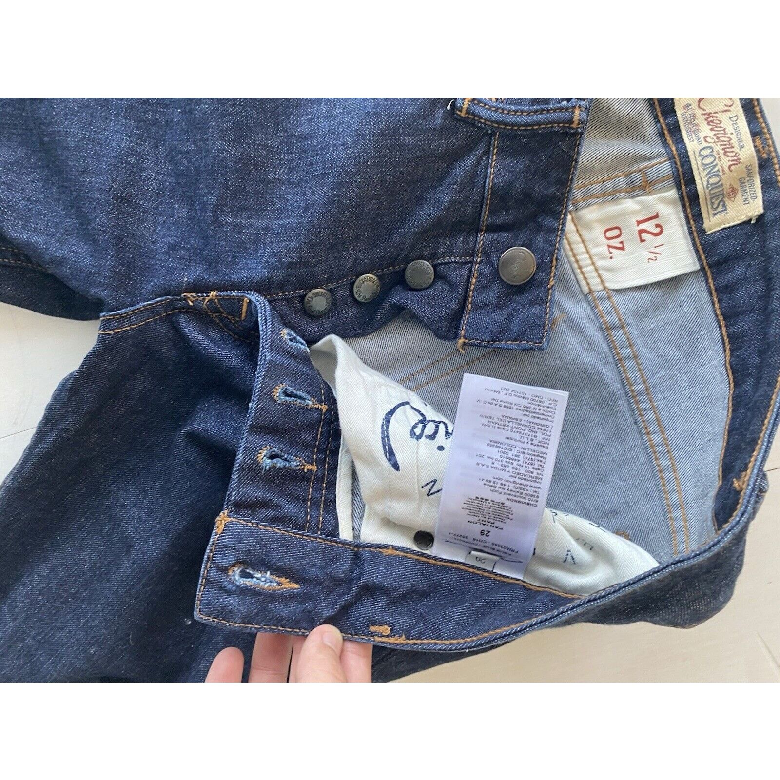 Chevignon Sanforized Chevignon Conquest 12.5 OZ denim Pants Sz 29 Size 29" - 8 Thumbnail