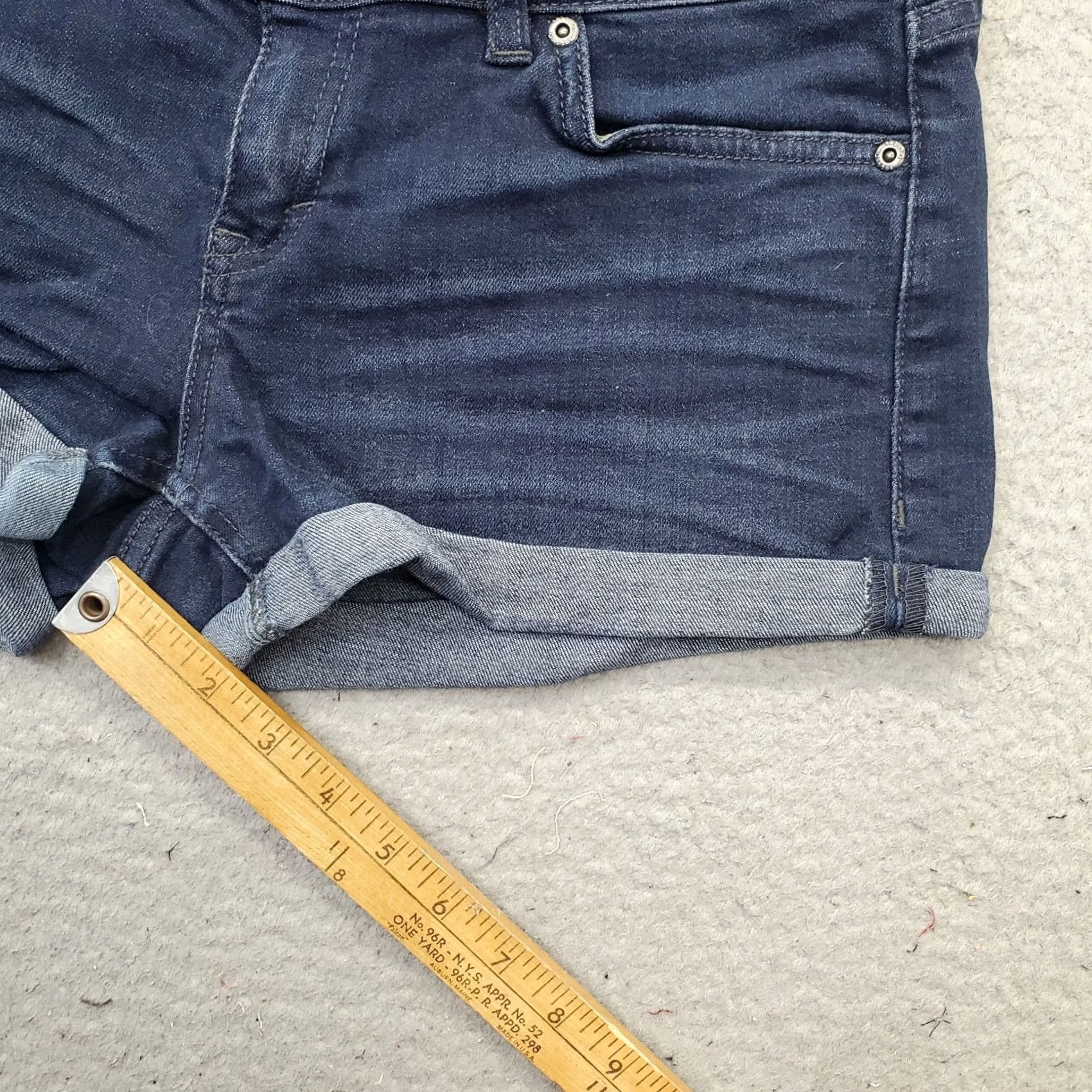 Denime Dittos Womens Shorts Blue Dark Wash Mid Rise Denim 5-Pocket Cuffed Stretch 27 Size 27" / US 4 / IT 40 - 4 Thumbnail