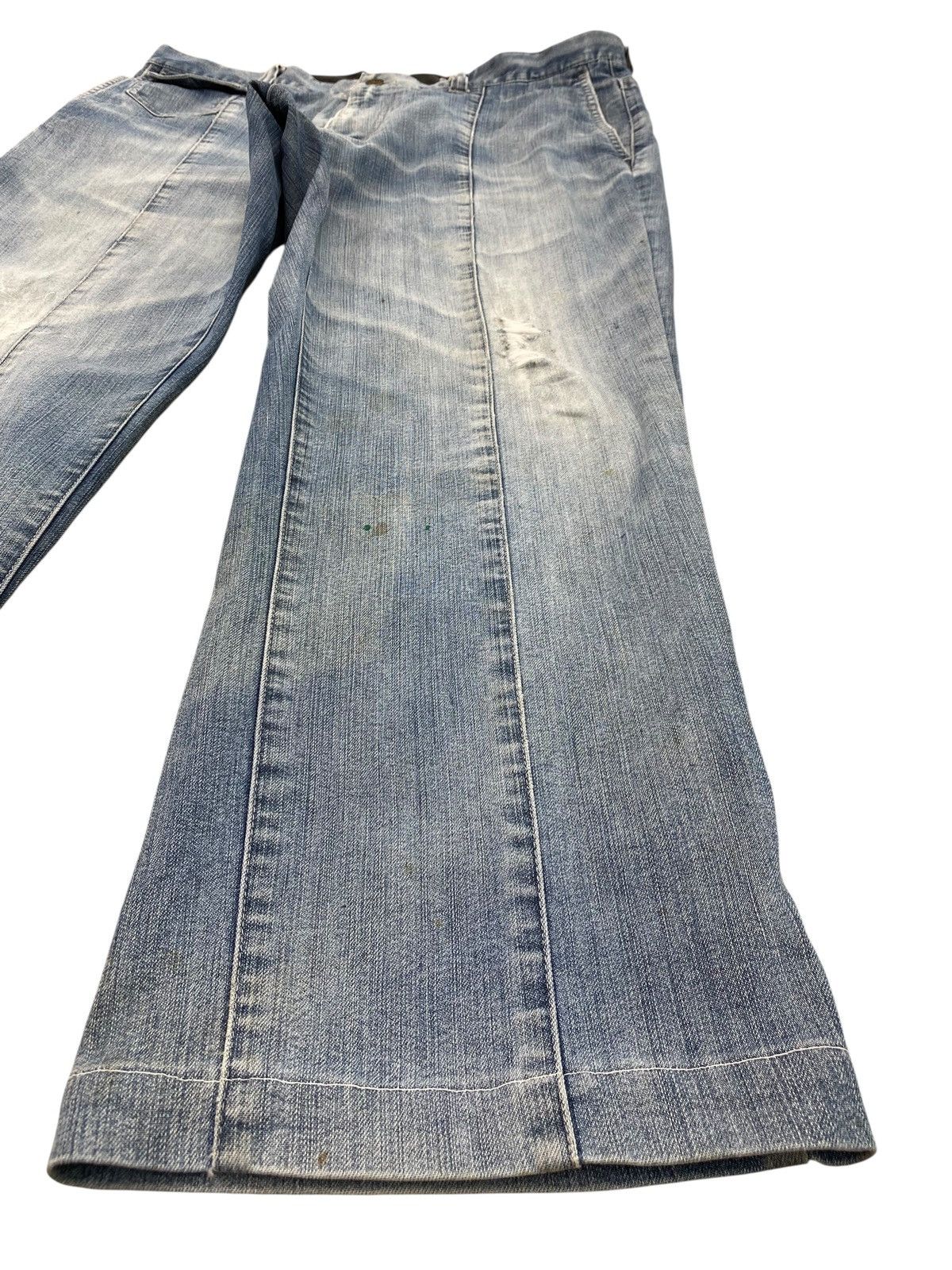 If Six Was Nine Vintage Japanese Blue House 3 Quaters Faded Jeans Style Size US 35 - 6 Thumbnail