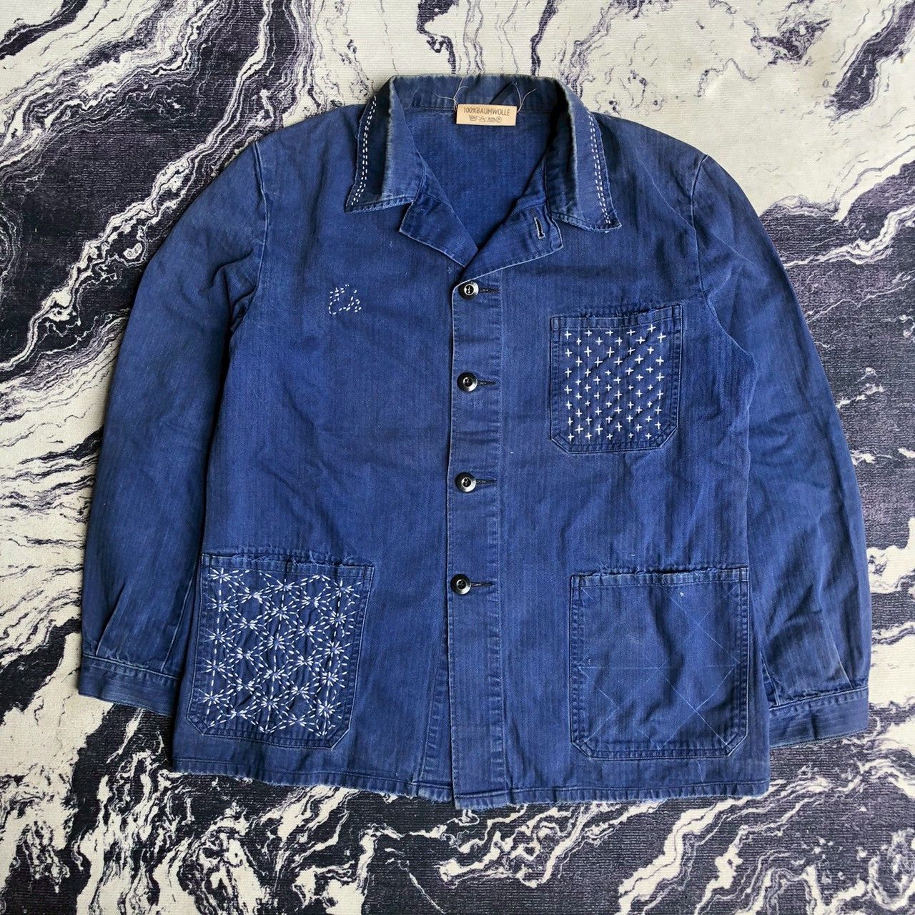 Vintage Vintage 1989 Indigo Work Jacket Sashiko Style Size US M / EU 48-50 / 2 - 5 Thumbnail