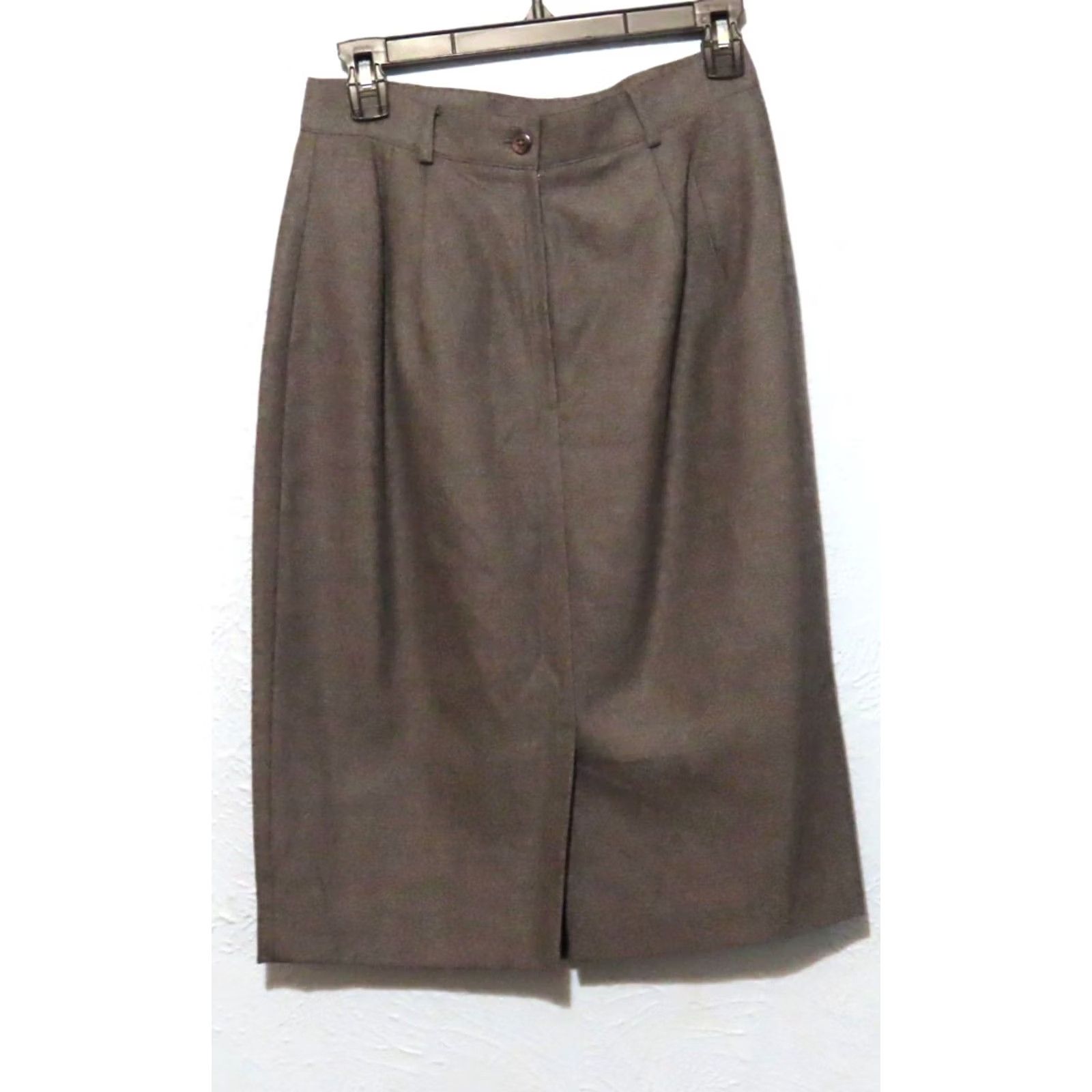 Vintage Hunt Club Skirt 100% Wool Size 8 Pleated Gray Women Long Zipper Dry Clean Only Regular Knit Size 30" / US 8 / IT 44 - 4 Thumbnail