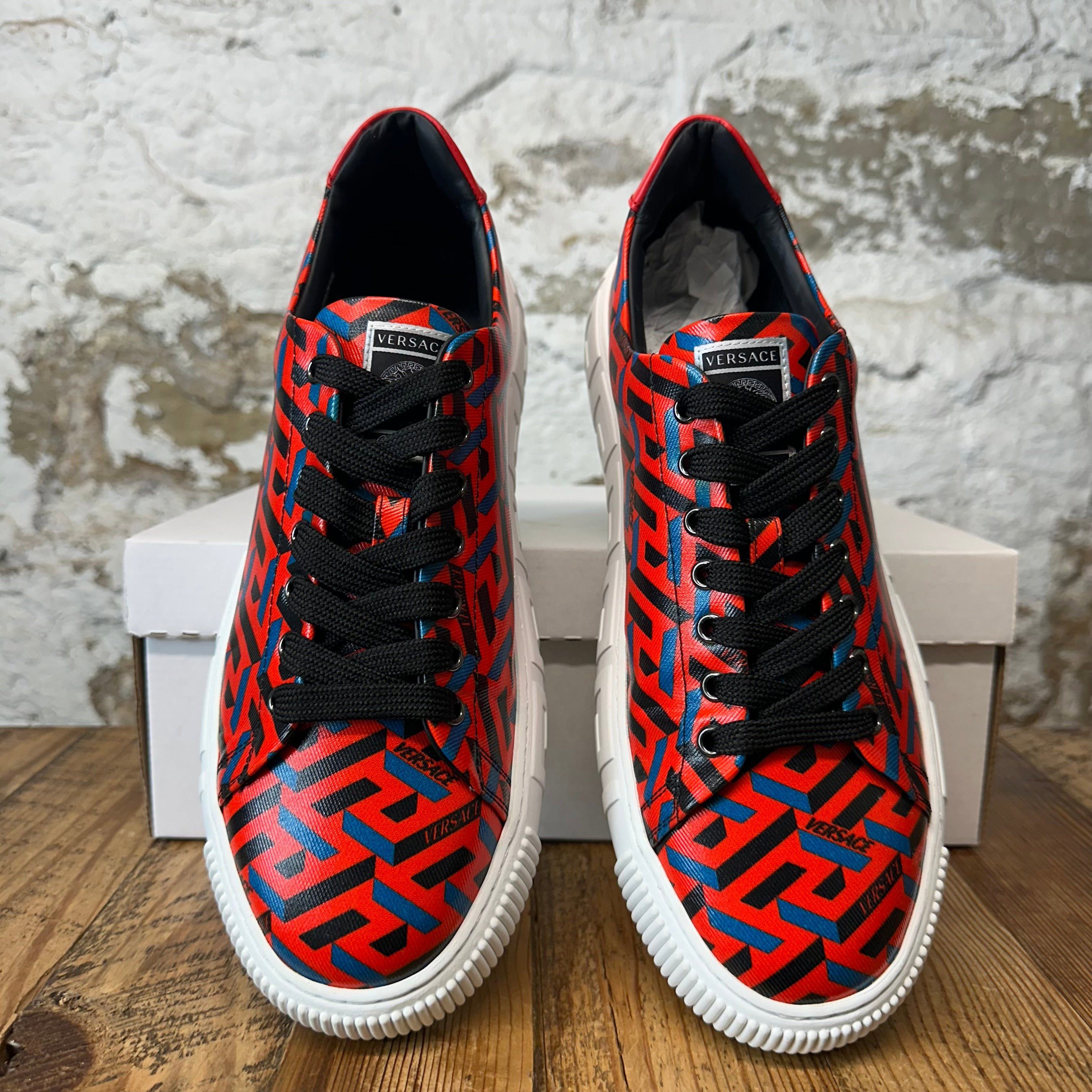 Versace Versace La Greca Red White Sneaker Sz 10 (43) Size US 10 / EU 43 - 3 Thumbnail