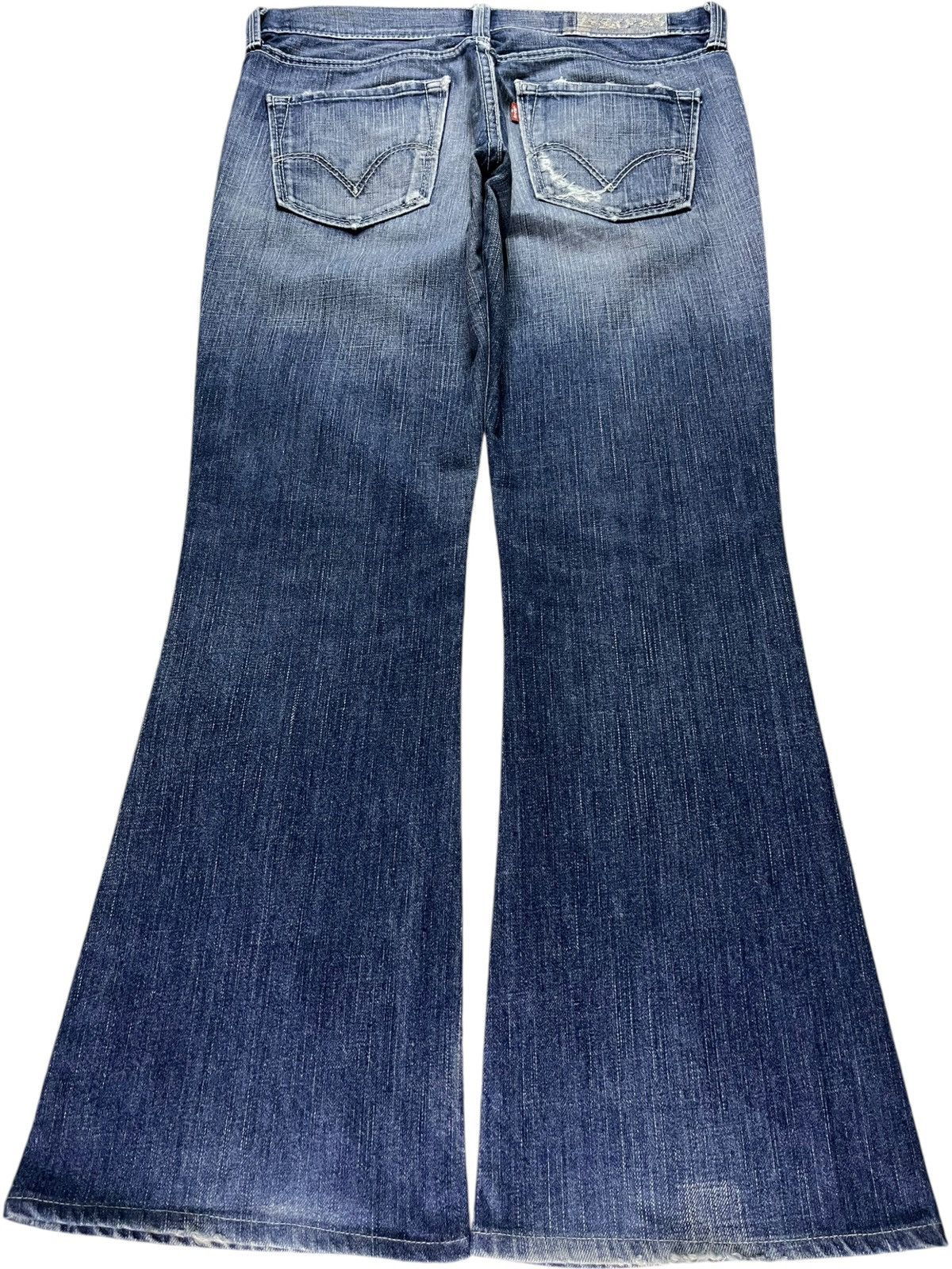 Levi's × Levi's Vintage Clothing Vintage 90s Levis Star Faded Wash Distressed Flare Jeans Size 32" / US 10 / IT 46 - 2 Thumbnail