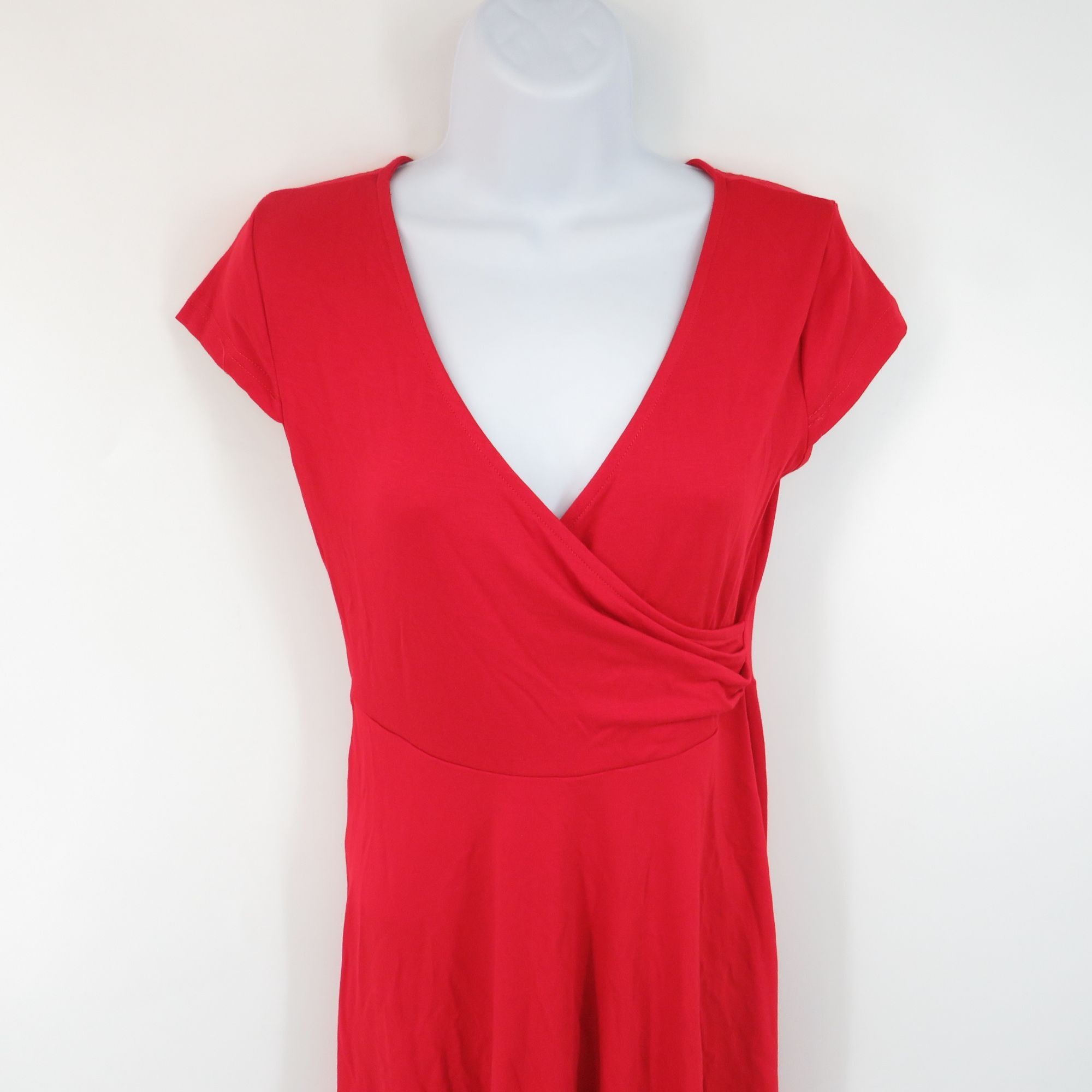 Other Oxiuly Fashion Womens Red Wrap V-Neck Short Sleeve Dress Siz Size S / US 4 / IT 40 - 2 Thumbnail