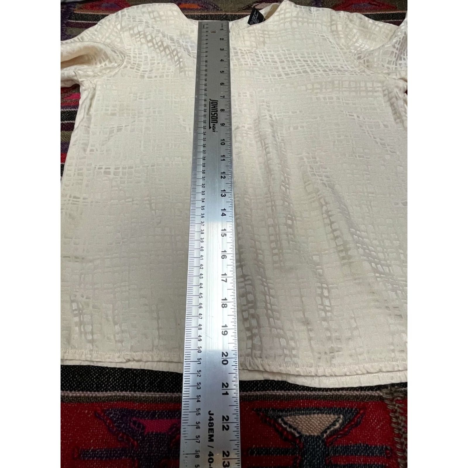 Anne Klein Anne Klein II Womens Top Crew Neck Half Sleeve Blouse Ivory 100% Silk Size 2 Size XS / US 0-2 / IT 36-38 - 7 Thumbnail