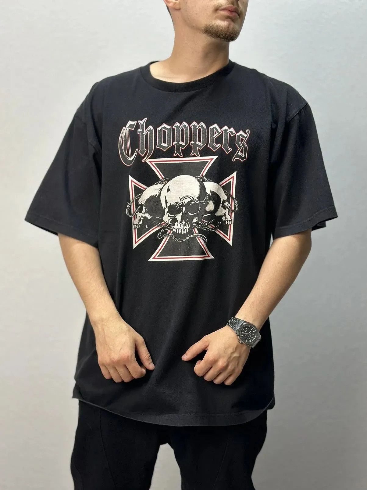 Harley Davidson Vintage USA Faded Y2K Black Logo Skull Streetwear Size US XL / EU 56 / 4 - 3 Thumbnail