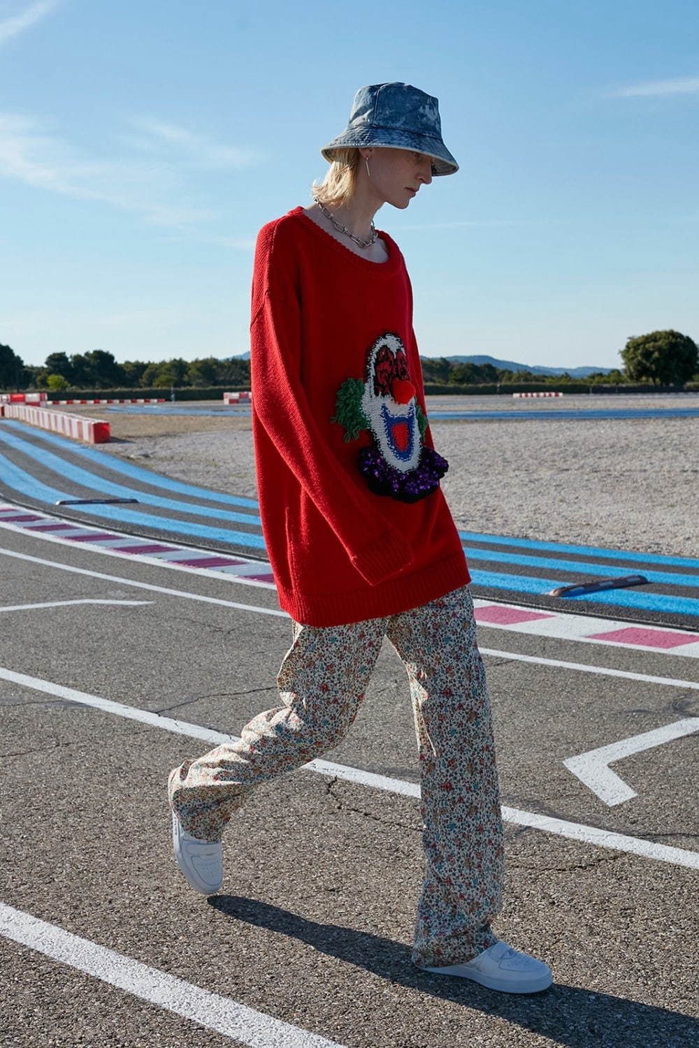 CELINE BY HEDI SLIMANE 21SS Clown Intarsia Crew Neck Sweater