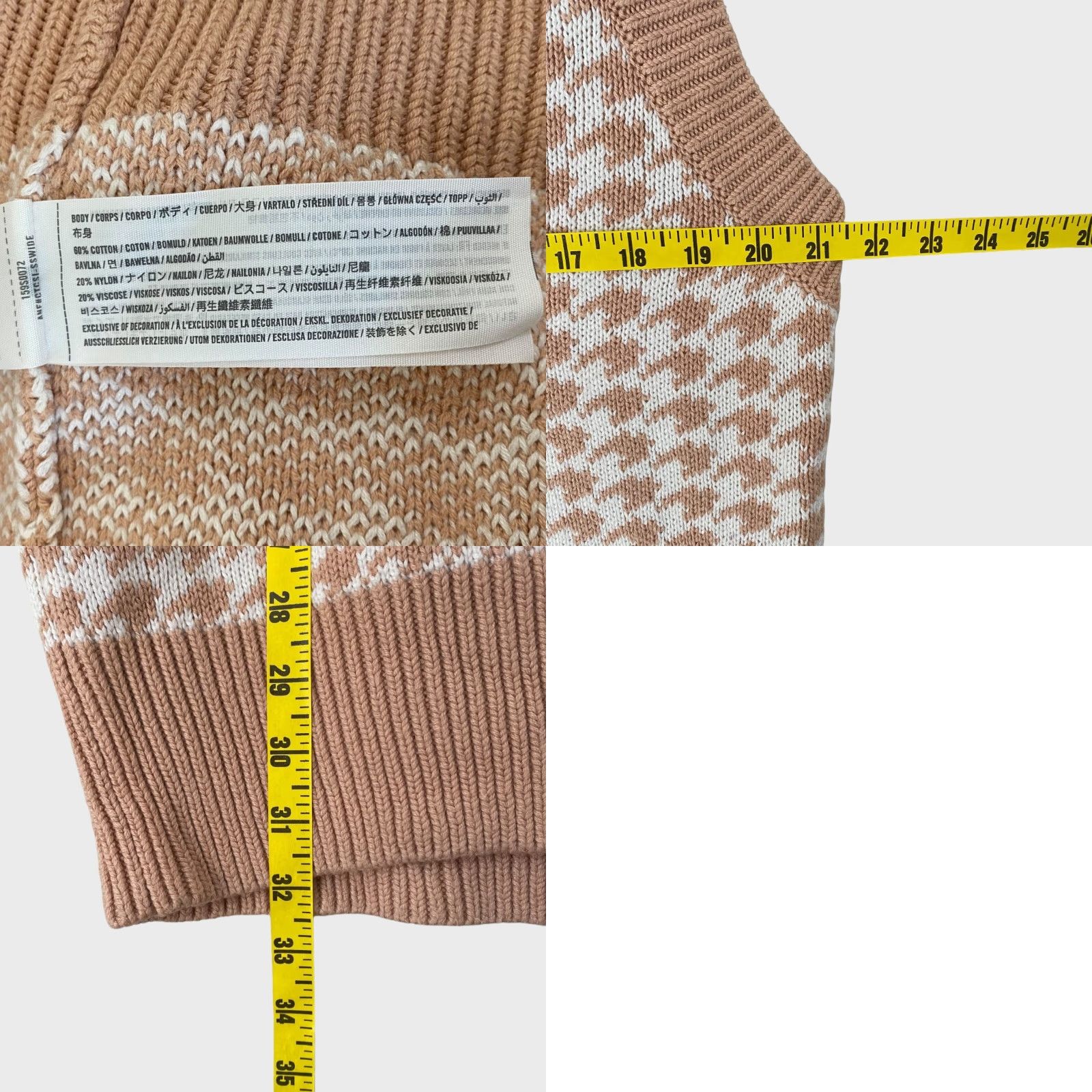 Abercrombie & Fitch VINTAGE Abercrombie & Fitch Houndstooth Sweater Vest Women's Large Tan Oversized Preppy Size L / US 10 / IT 46 - 8 Thumbnail